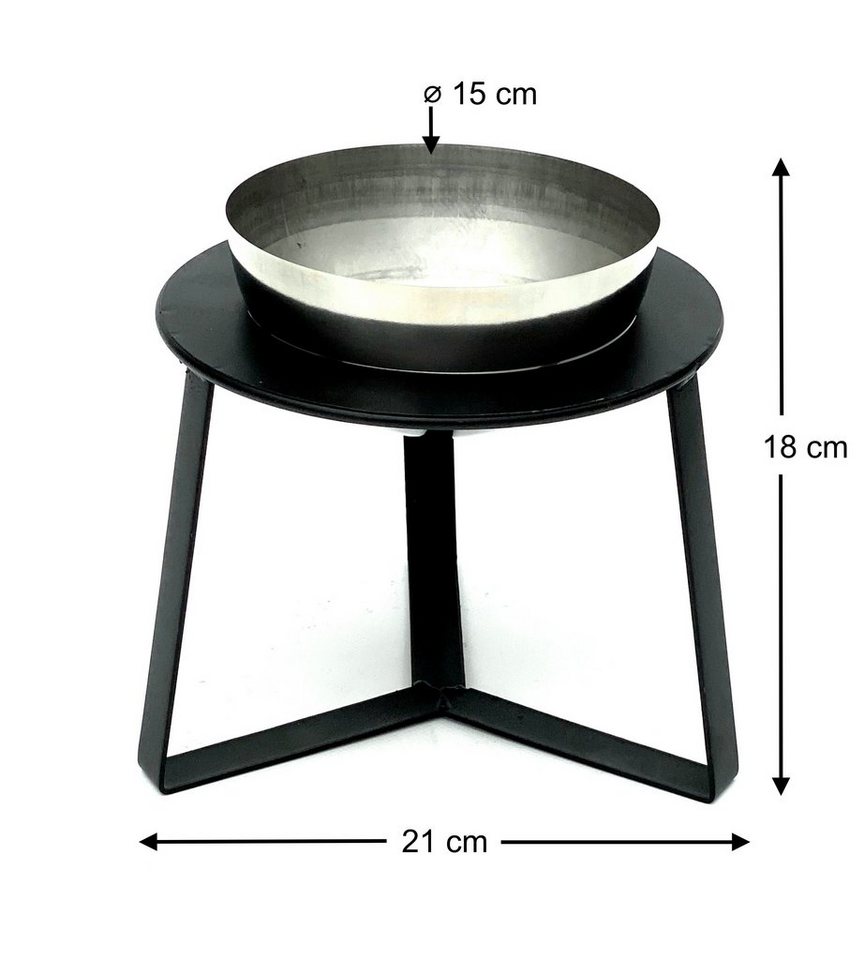 Thumbnail - DanDiBo Blumenständer Metall mit Topf Schwarz Silber 18 cm - 34 cm Blumenhocker 96091, Blumensäule Modern Pflanzenstände...