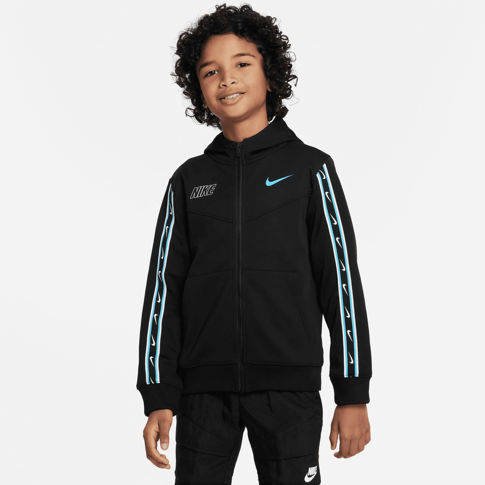 FZ BLUE Nike REPEAT Kapuzensweatjacke BLACK/BLACK/BALTIC SW PK HOODIE B NSW Sportswear