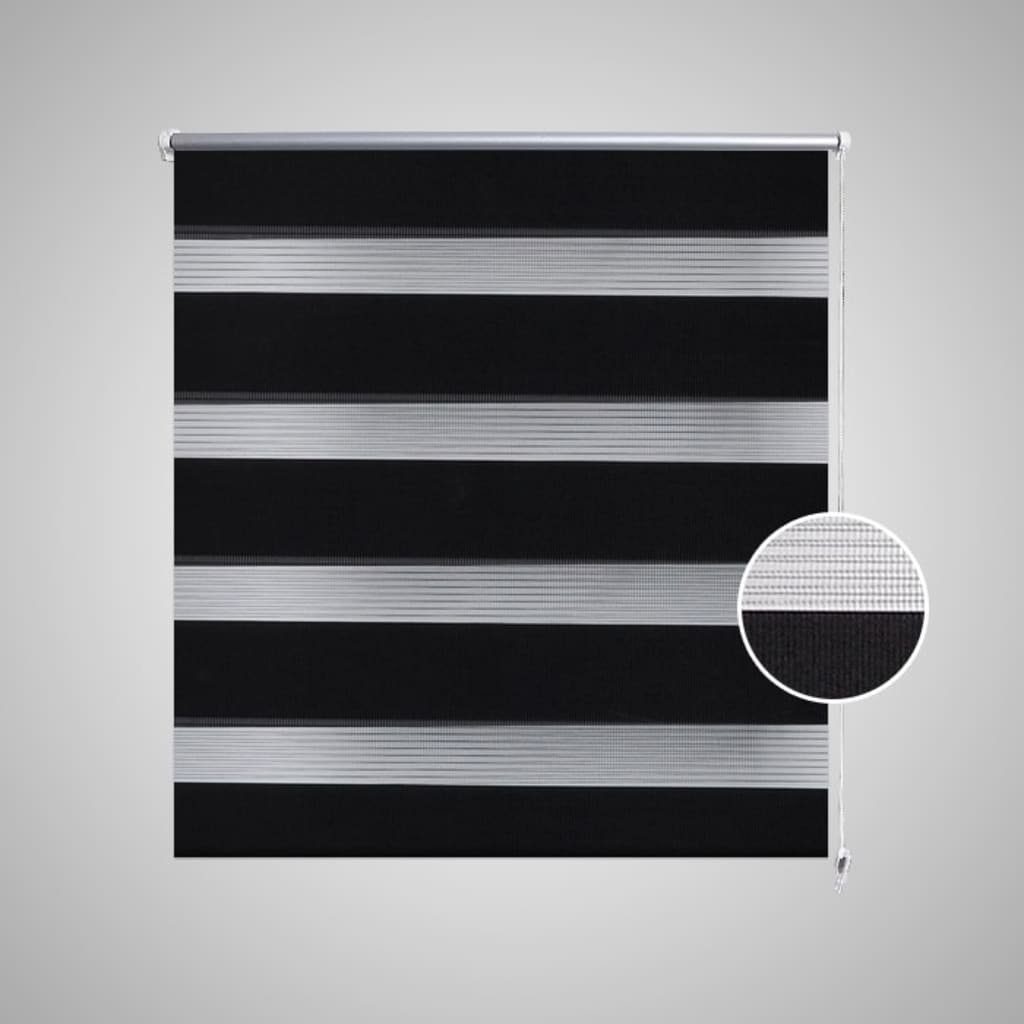 vidaXL 120 x schwarz Vorhang cm Rollladenvorhang,Doppelrollo 60 weiß,