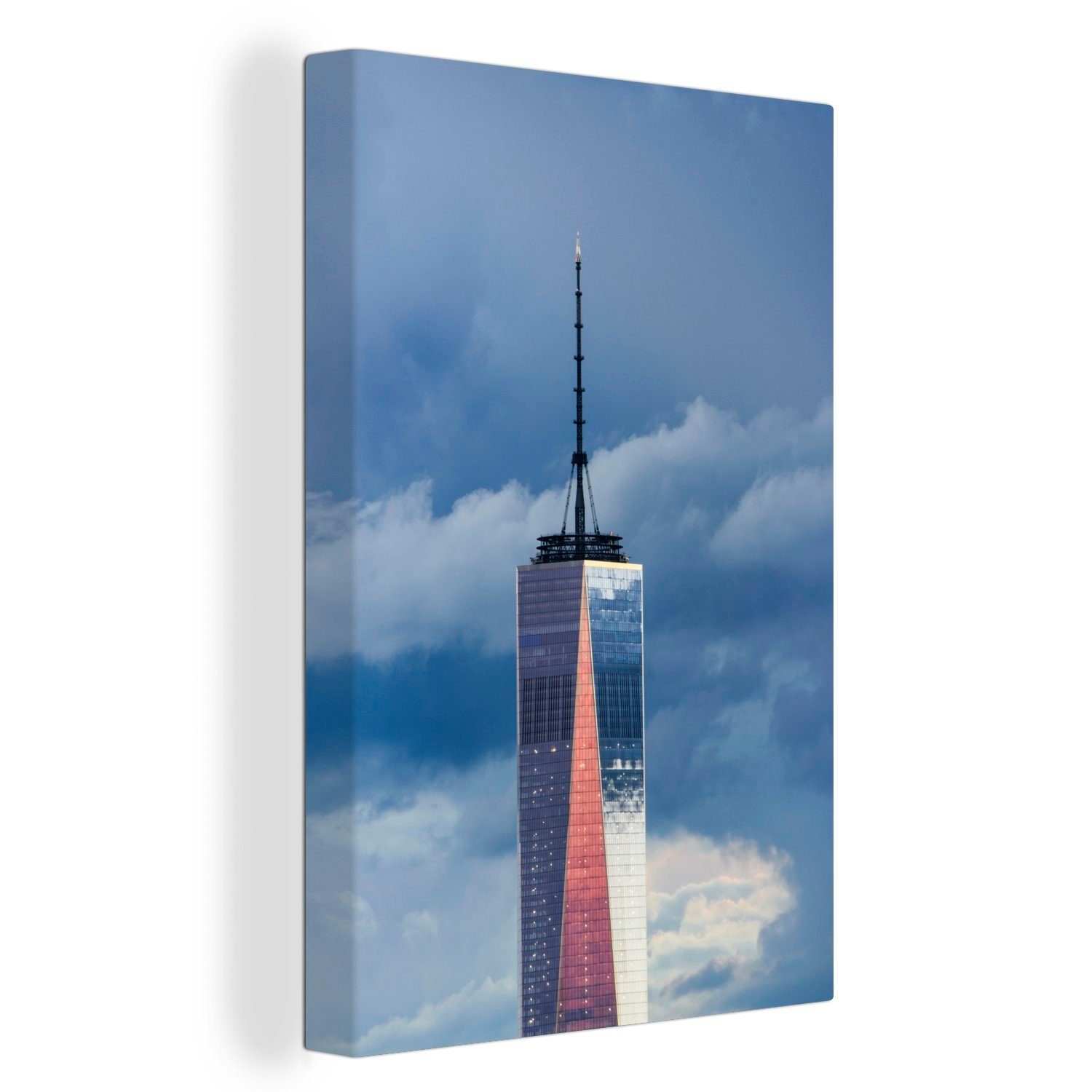 OneMillionCanvasses® Leinwandbild Das Dach des One World Trade Center in New York, (1 St), Leinwandbild fertig bespannt inkl. Zackenaufhänger, Gemälde, 20x30 cm