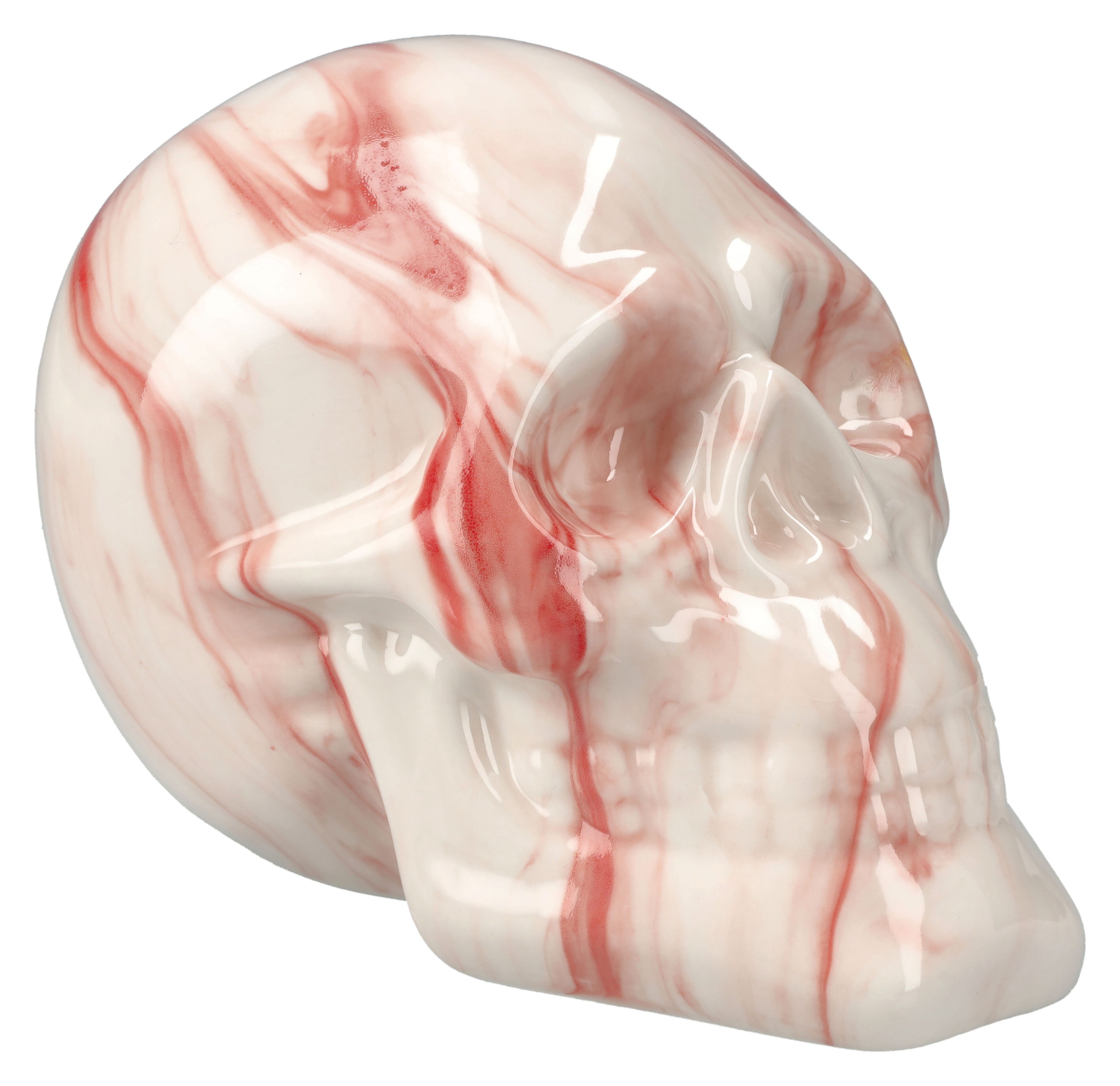 Figuren Shop GmbH Dekofigur Totenkopf Figur Keramik - Marbellum groß Gothic Dekofigur Totenschädel