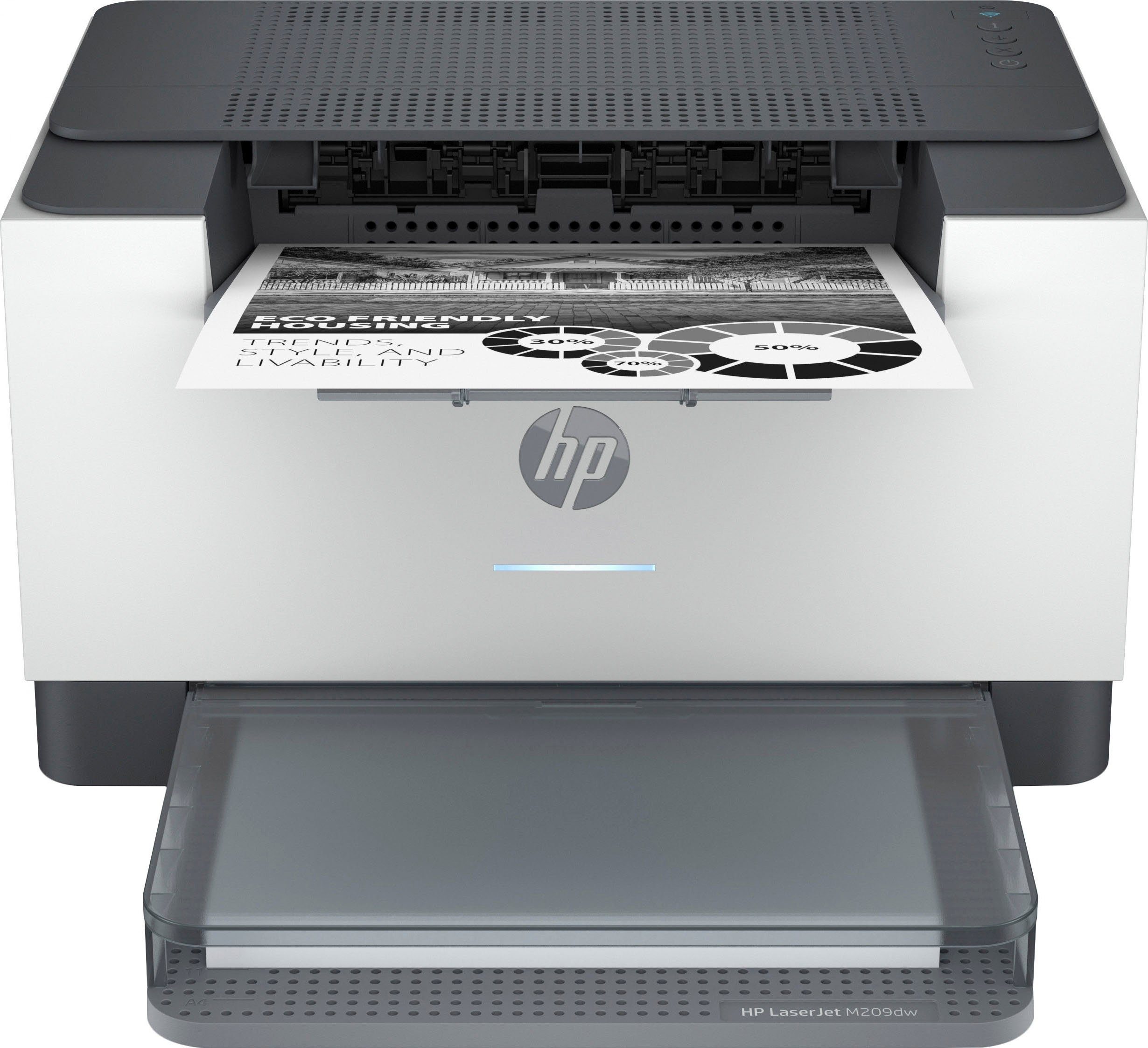 HP LaserJet M209dw Schwarz-Weiß Laserdrucker, (Bluetooth, LAN (Ethernet),  WLAN (Wi-Fi), Wi-Fi Direct, HP+