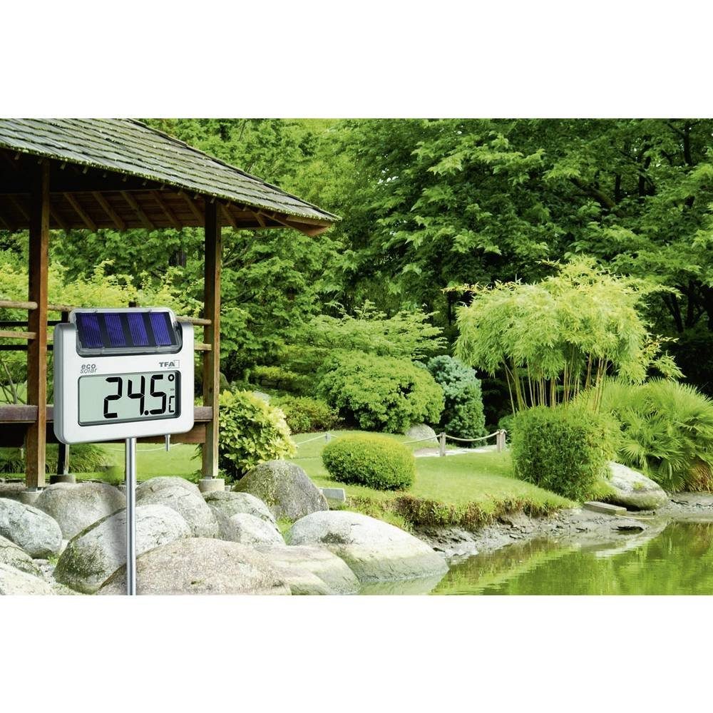 TFA Dostmann Gartenthermometer Gartenthermometer mit Solar-Beleuchtung 30.2026