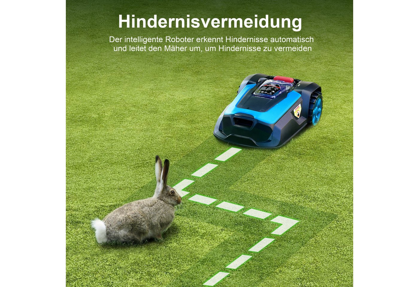 Thumbnail - VINGLI Rasenmähroboter mit begrenzungskabel, Mähroboter mit begrenzungsdraht, Rasenroboter, bis 1000 m² Rasenfläche, 20V...
