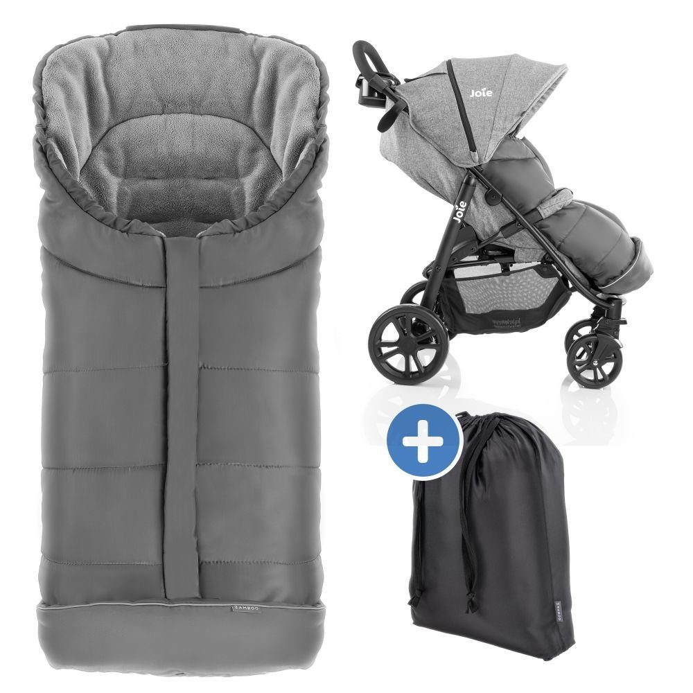 Zamboo Fußsack Grau, Universal Winter Fußsack z.B. für joie Buggy Kinderwagen Winterfußsack