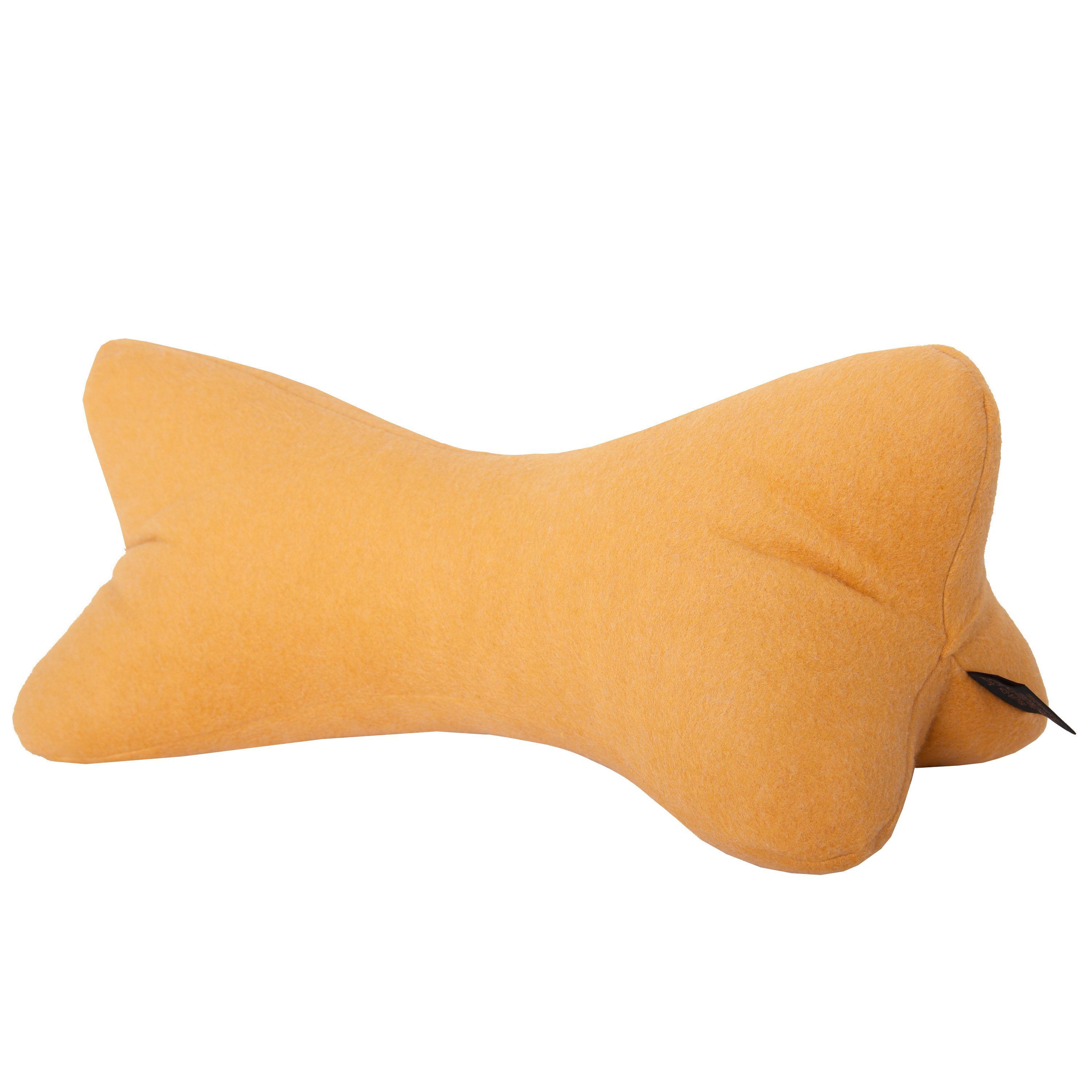 Dr. Berger Living Nackenkissen Original Dr. Berger Velours-Fleece Leseknochen Senfgelb 40 x 18 cm