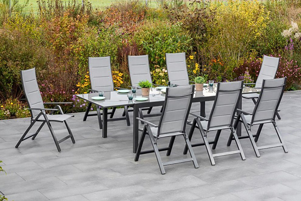 MERXX Gartenmöbelset »Florenz«, (9tlg), 8 Klappsessel, ausziehbarem