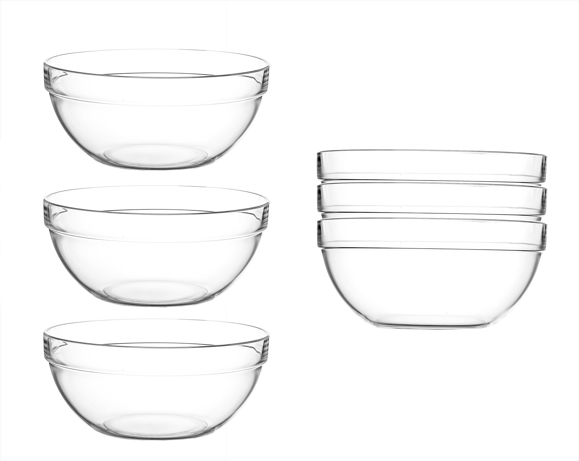 BigDean Schale 6x Dipschalen aus Glas Ø 10cm 210 ml Dessertschalen, Snackschalen, Glas, (Set, 6-tlg), Glas