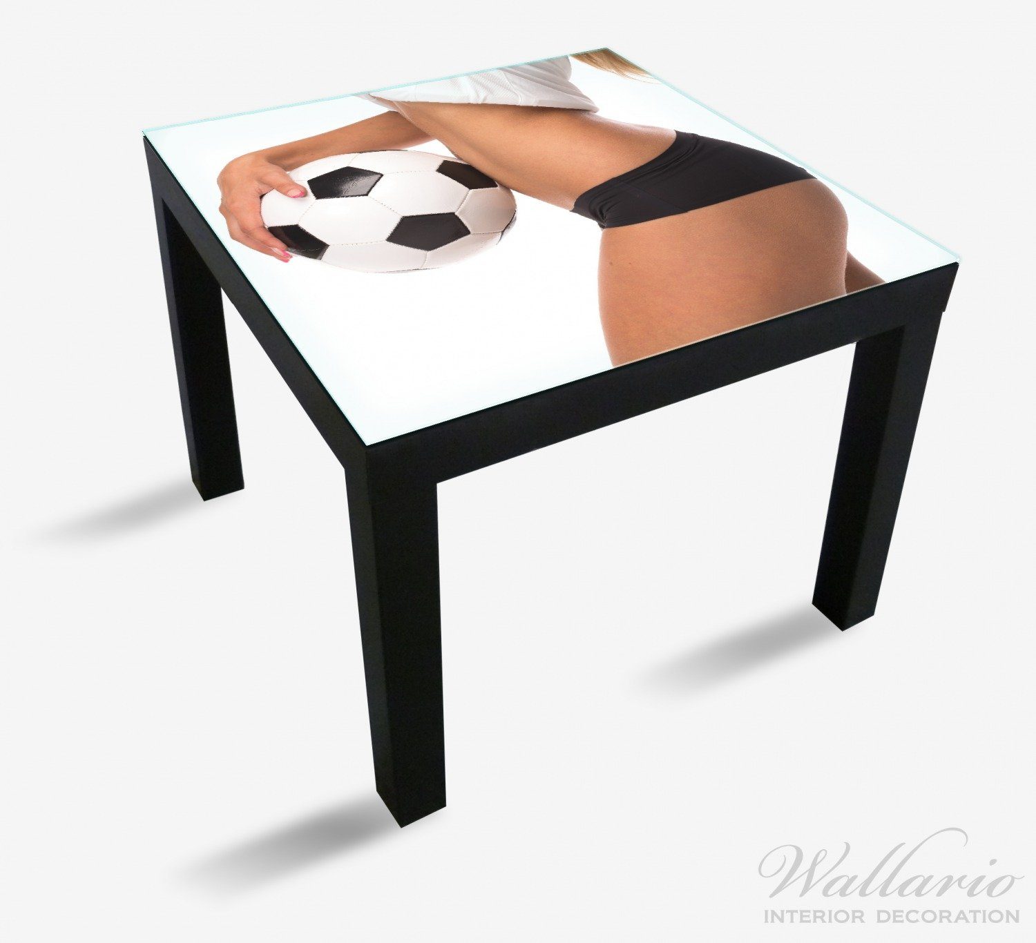 Ikea Lack - Wallario Frau (1 Tischplatte St), Fußball einem Tisch sexy für mit geeignet Fußball