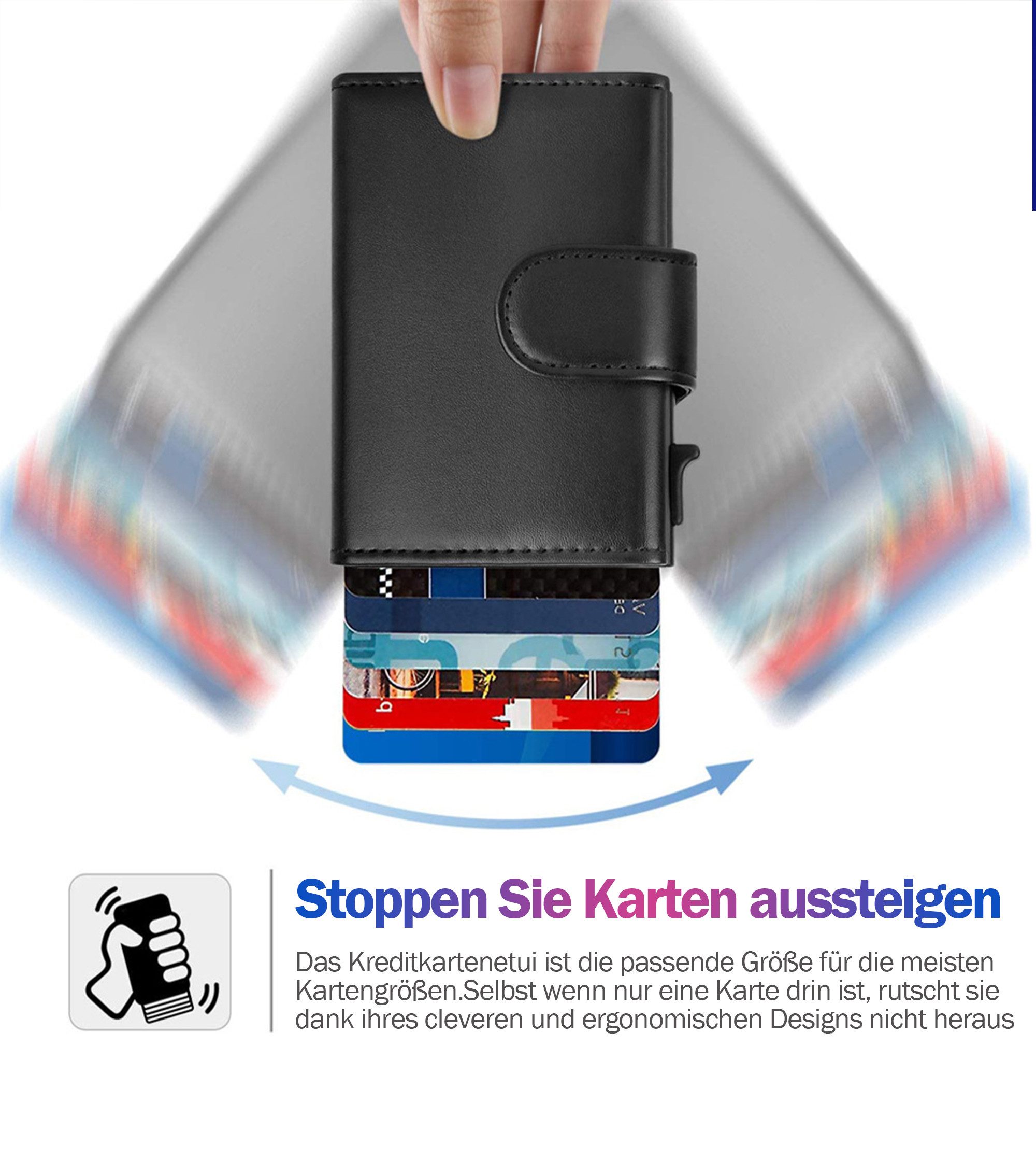 Luckice Geldbörse Slim Wallet mit Münzfach,Herren Geldbörse,Card Holder Wallet (Mini Geldbörse Herren&Damen klein,Weihnachtsgeschenk, Kreditkartenetui Portemonn – Bild 3 von 5