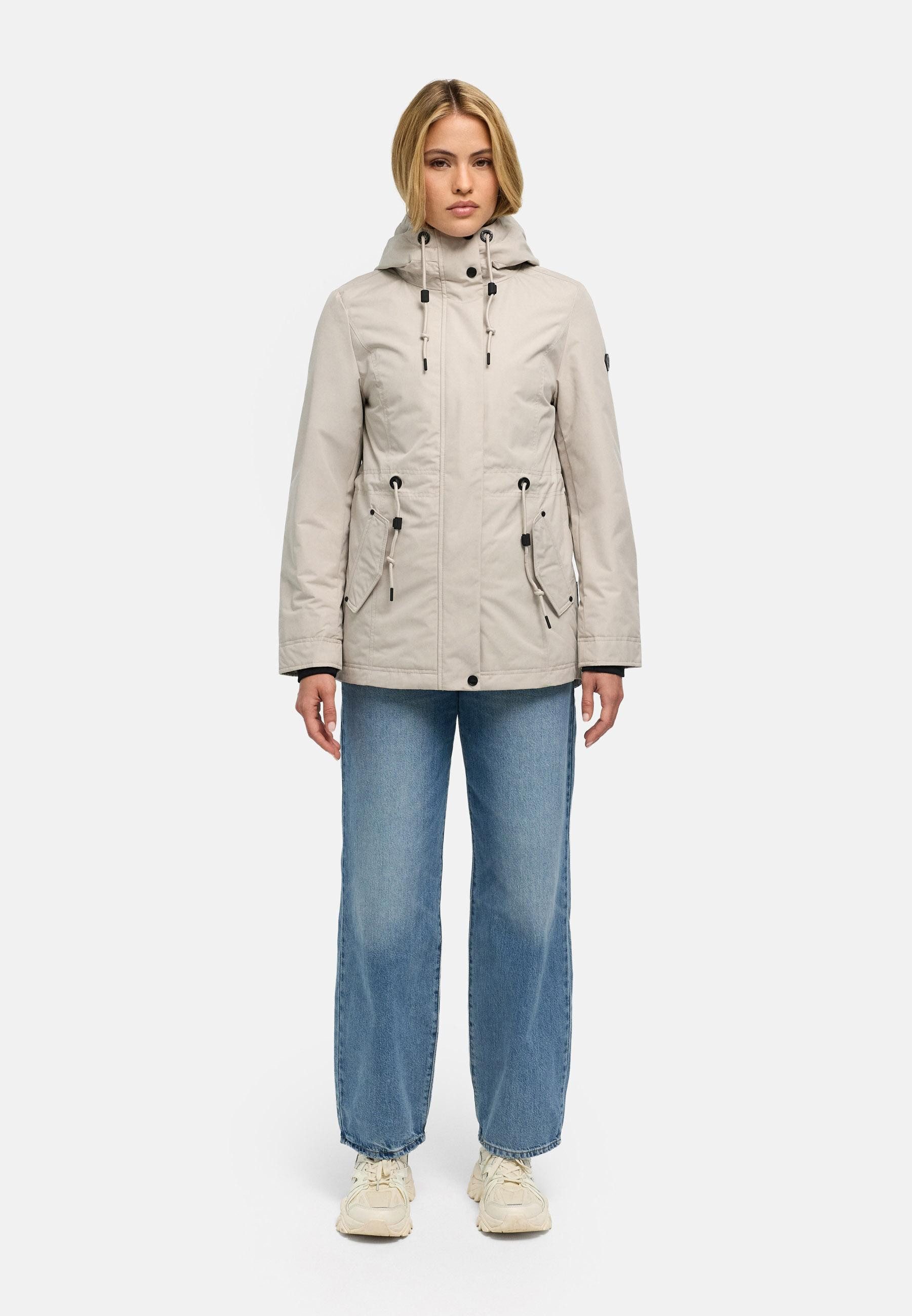 Navahoo Winterjacke Nibellaa 14 Warme Damen Jacke mit Taillenzugkordel – Bild 3 von 4