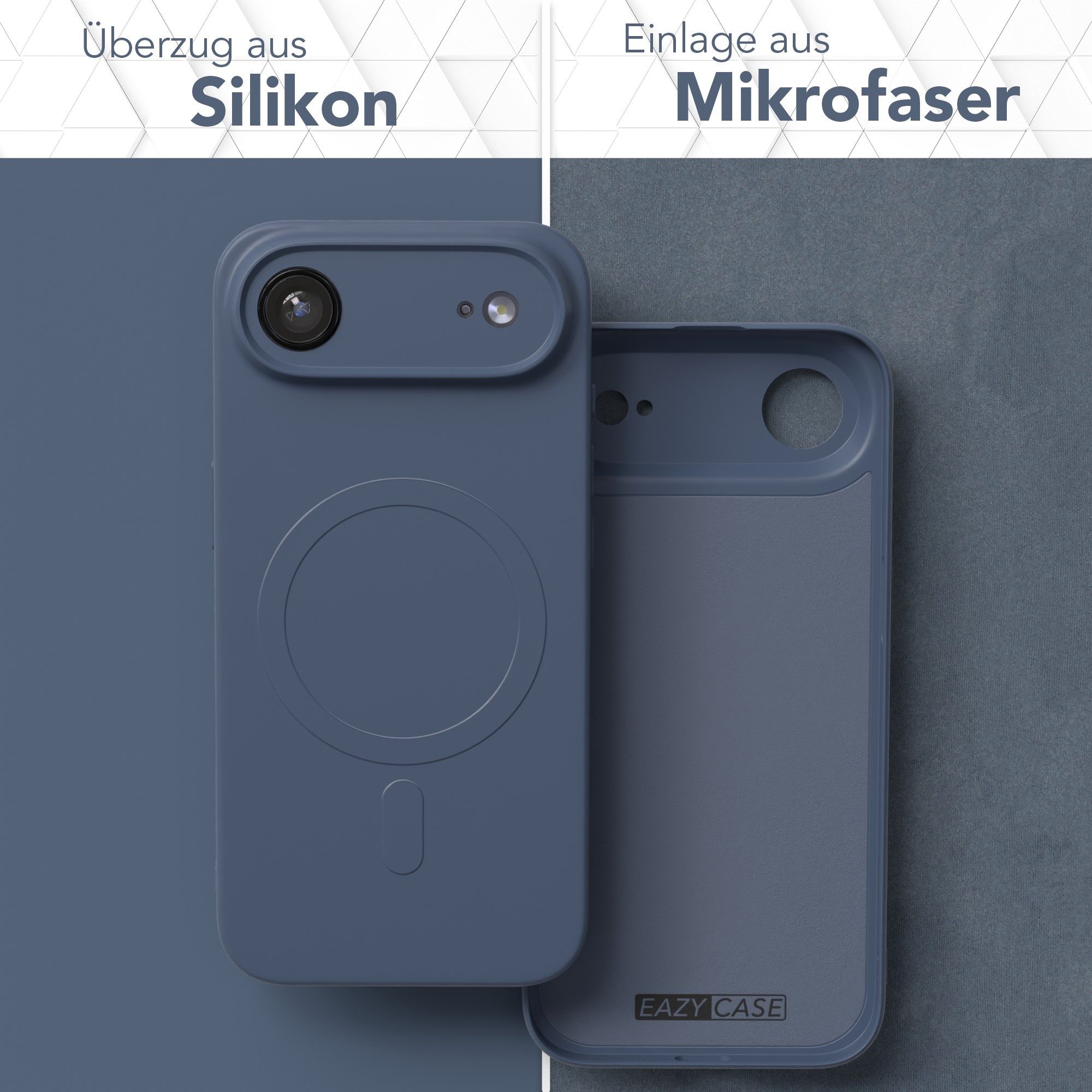 EAZY CASE Handyhülle für Apple iPhone Air Hülle Silikon 6,5 Zoll, Softcase mit MagSafe mattierte Silikonhülle Back Cover Petrol