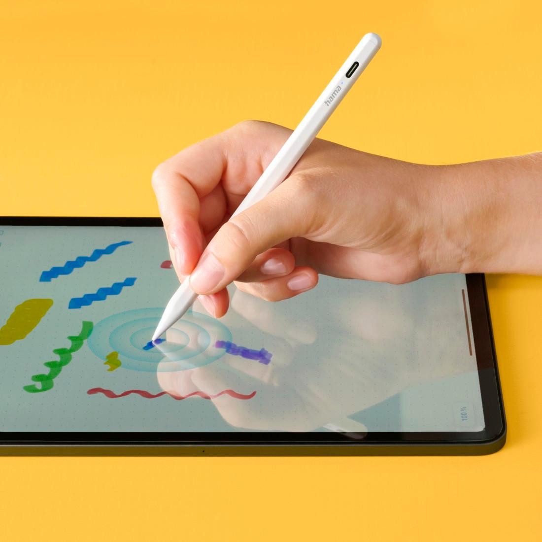 Hama Eingabestift Aktiver Eingabestift für Apple iPad mit Scribble-Funktion, Touchscreen