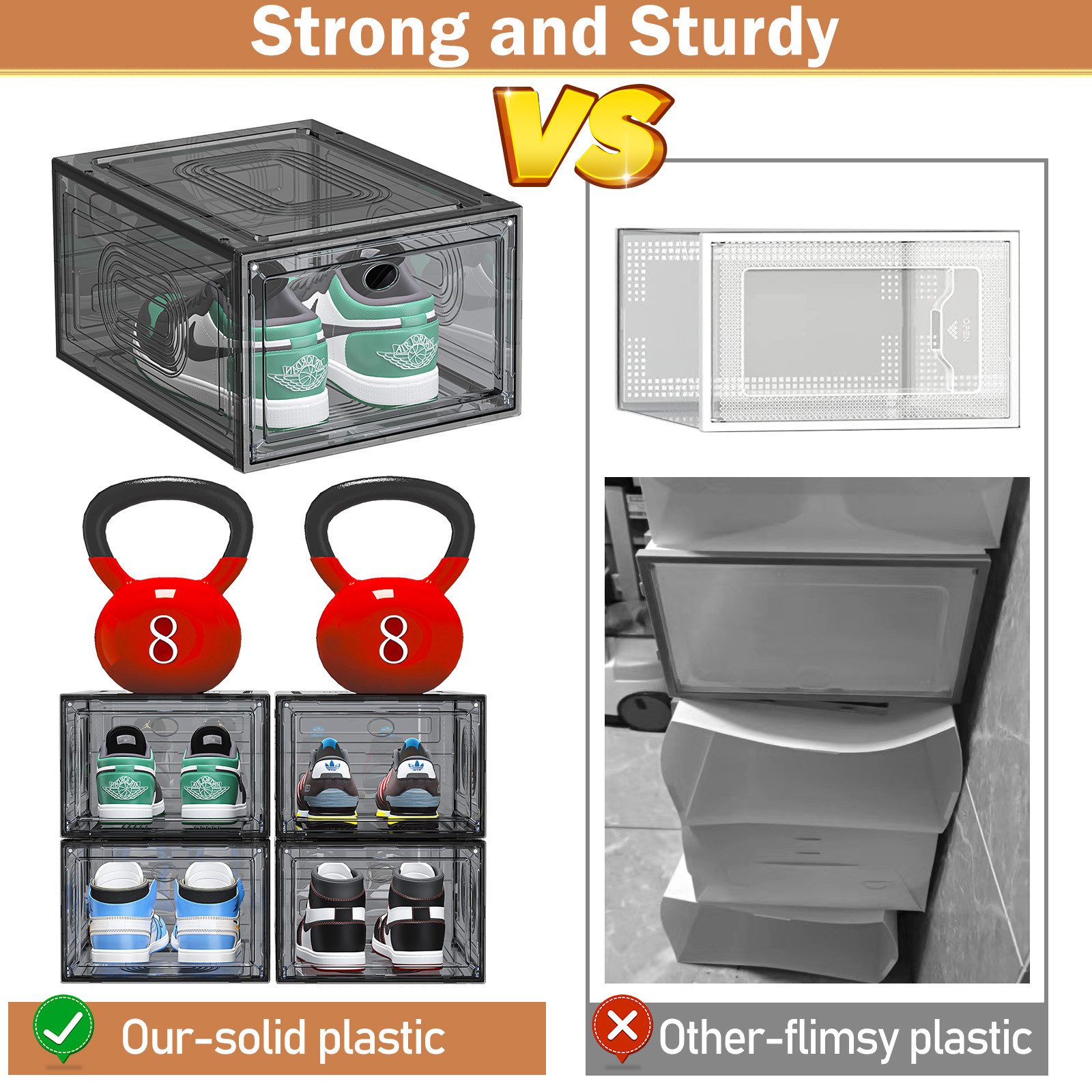 POPOLIC Schuhkiste Schuhbox Schuh-Organizer, Stapelbare Schuhaufbewahrungsb günstig online kaufen