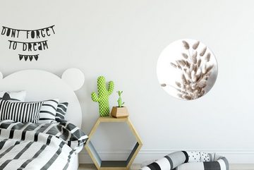 MuchoWow Wandsticker Pflanzen - Federn - Weiß (1 St), Tapetenkreis für Kinderzimmer, Tapetenaufkleber, Rund, Wohnzimmer