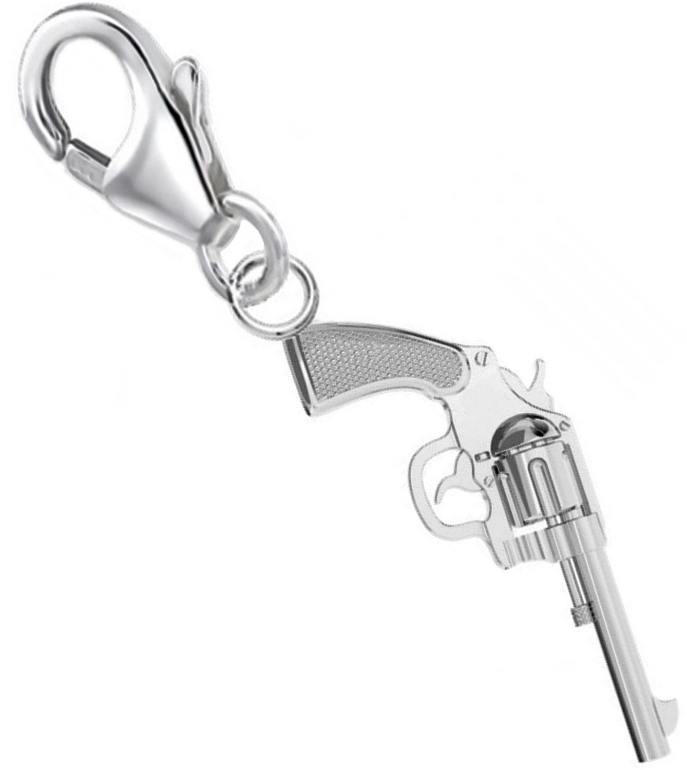 Charm-Einhänger Anhänger Gold Rosegold mini Revolver Karabiner Charm