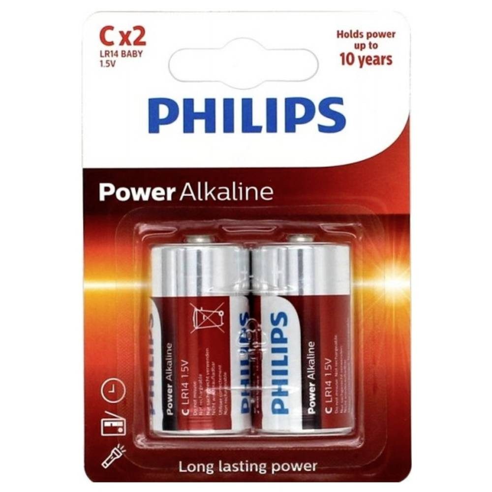 Philips Power Alkaline LR14 C, 2er 1547 Batterie