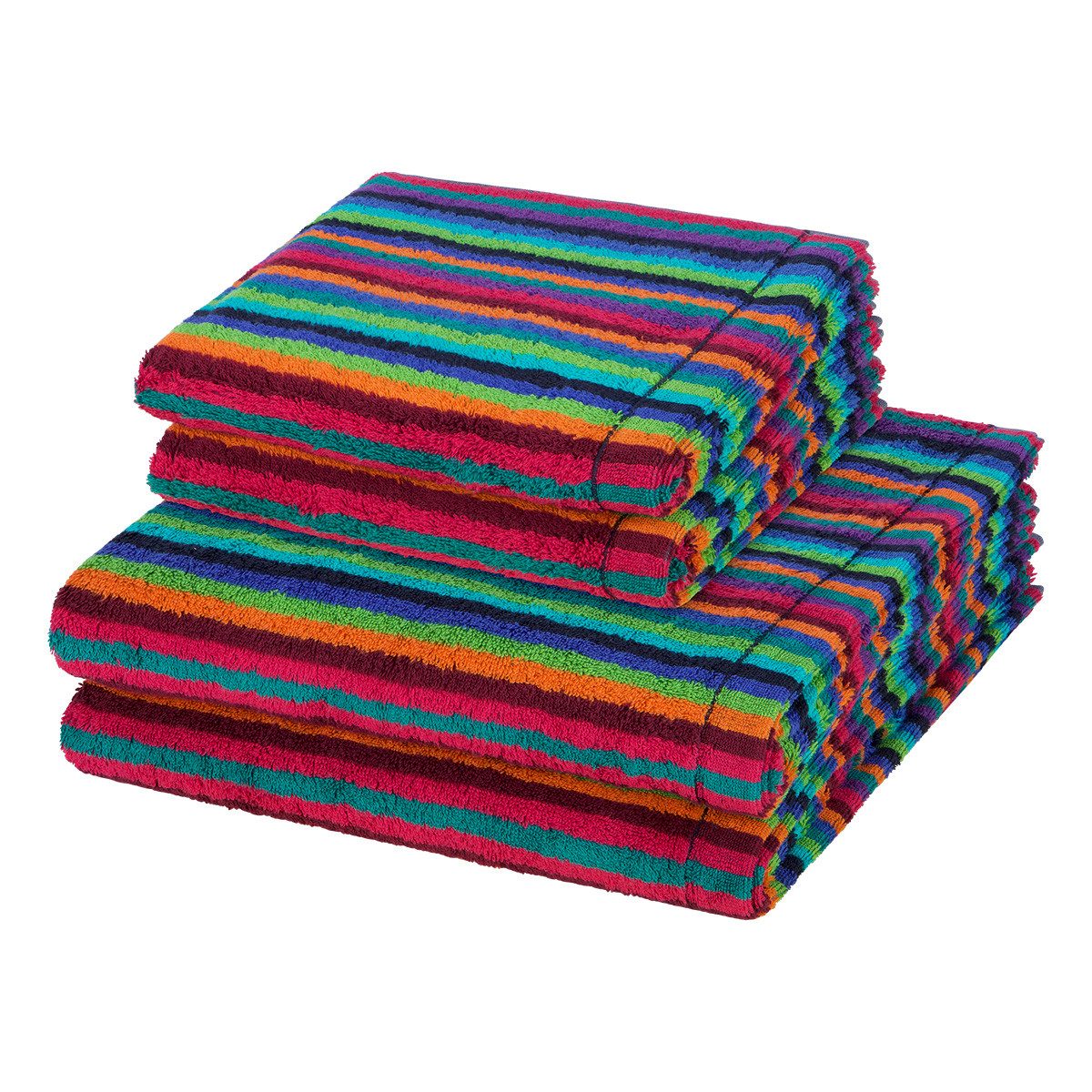 Cawö Handtuch Set Lifestyle, Walkfrottee (Spar-Set, 4-St), 2 X Handtuch 2 X Duschtuch im Set - Baumwolle - Saugstark