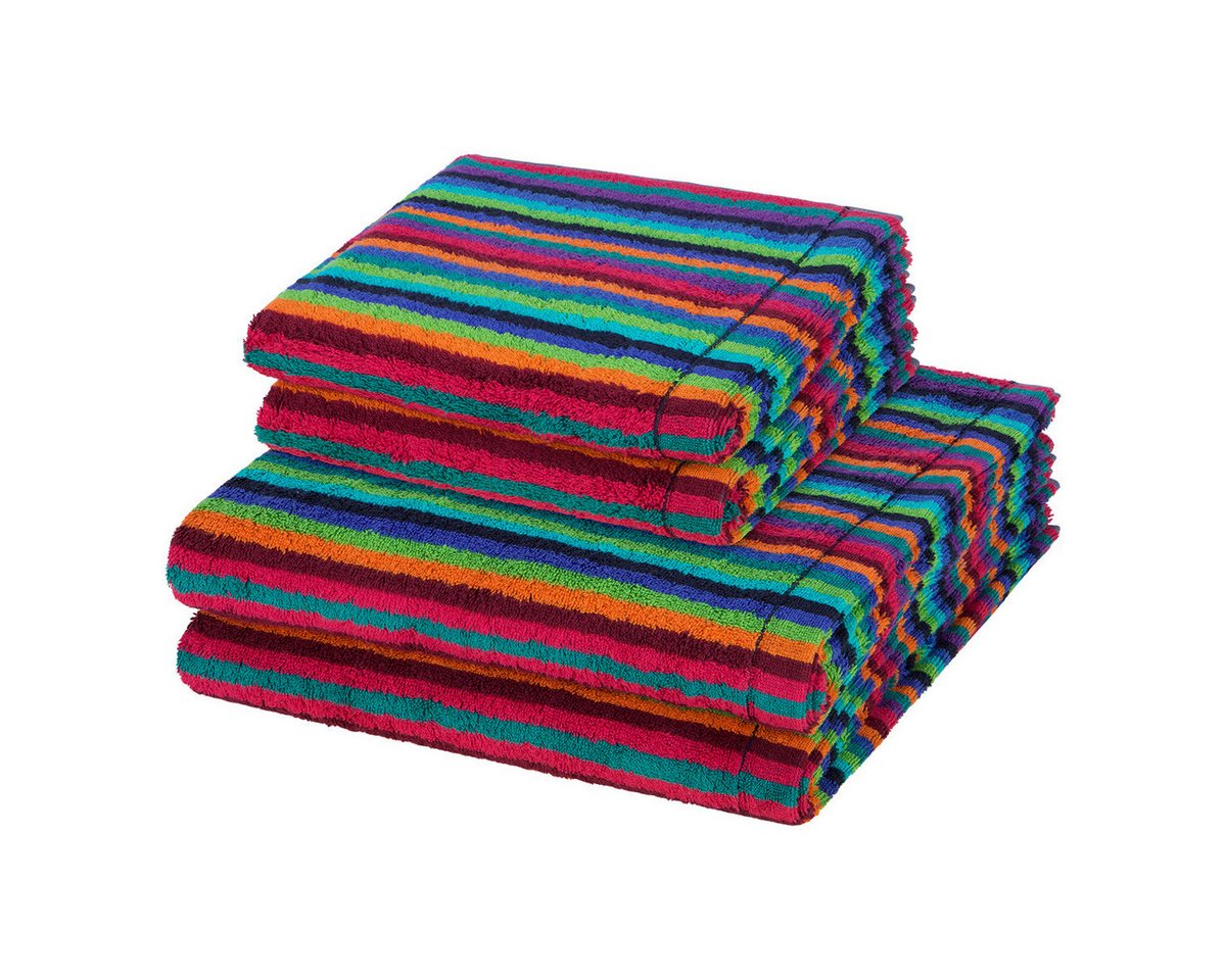 Cawö Handtuch Set Lifestyle, Walkfrottee (Spar-Set, 4-St), 2 X Handtuch 2 X Duschtuch im Set - Baumwolle - Saugstark