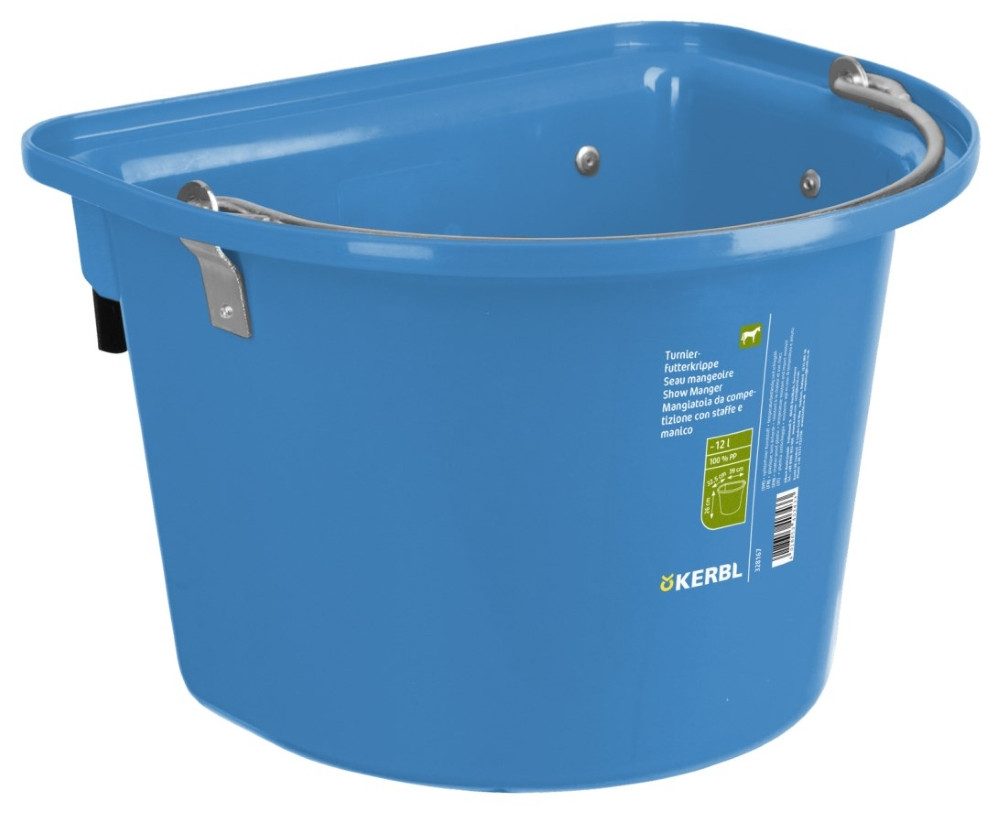 Kerbl Futterspender Turnier-Futterkrippe royalblau mit Einhängebügel und Tragegriff, 32816