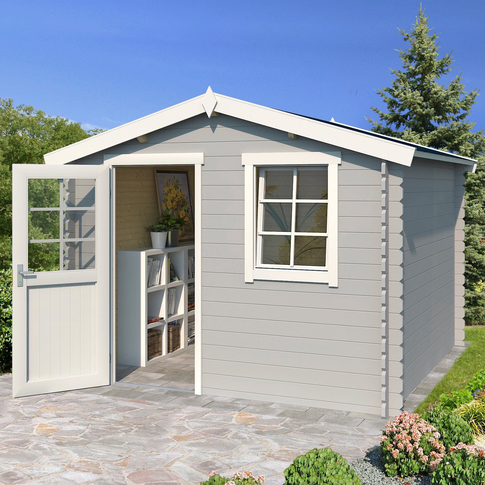 LASITA MAJA Gartenhaus Nina 275, BxT: 307x295 cm, Blockbohlenhaus 28mm