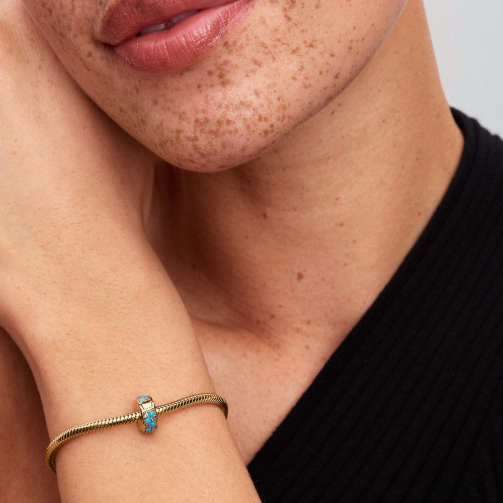 Pandora Charm-Einhänger 763902C01, Clip aquablau vergolde günstig online kaufen