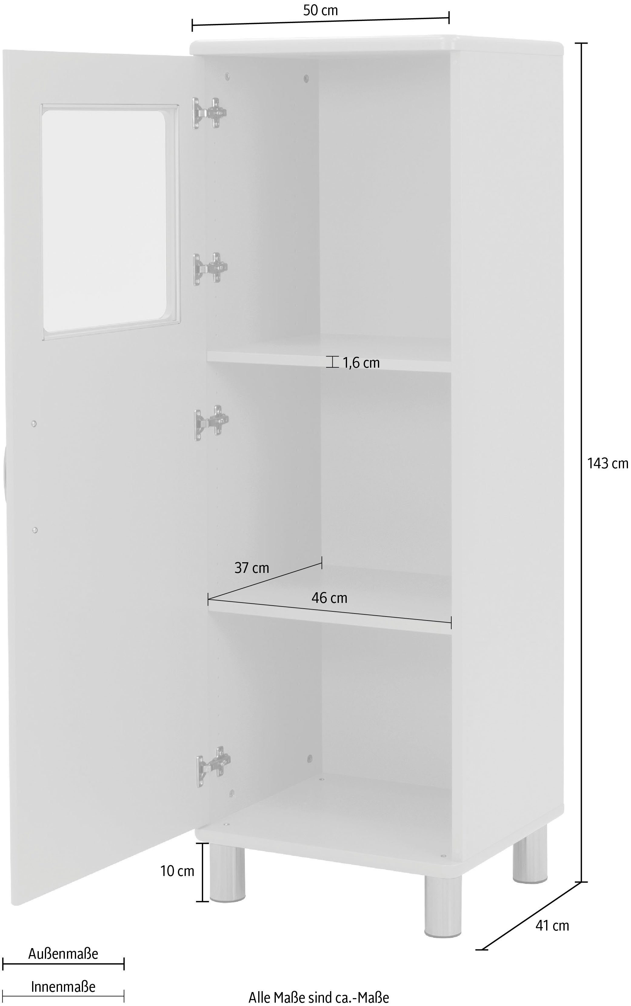 Green cm Tür, in der Glaseinsatz mit 143 Einlegeböden, Tenzo Vitrine zwei oberen Spring (1-St) Malibu Höhe