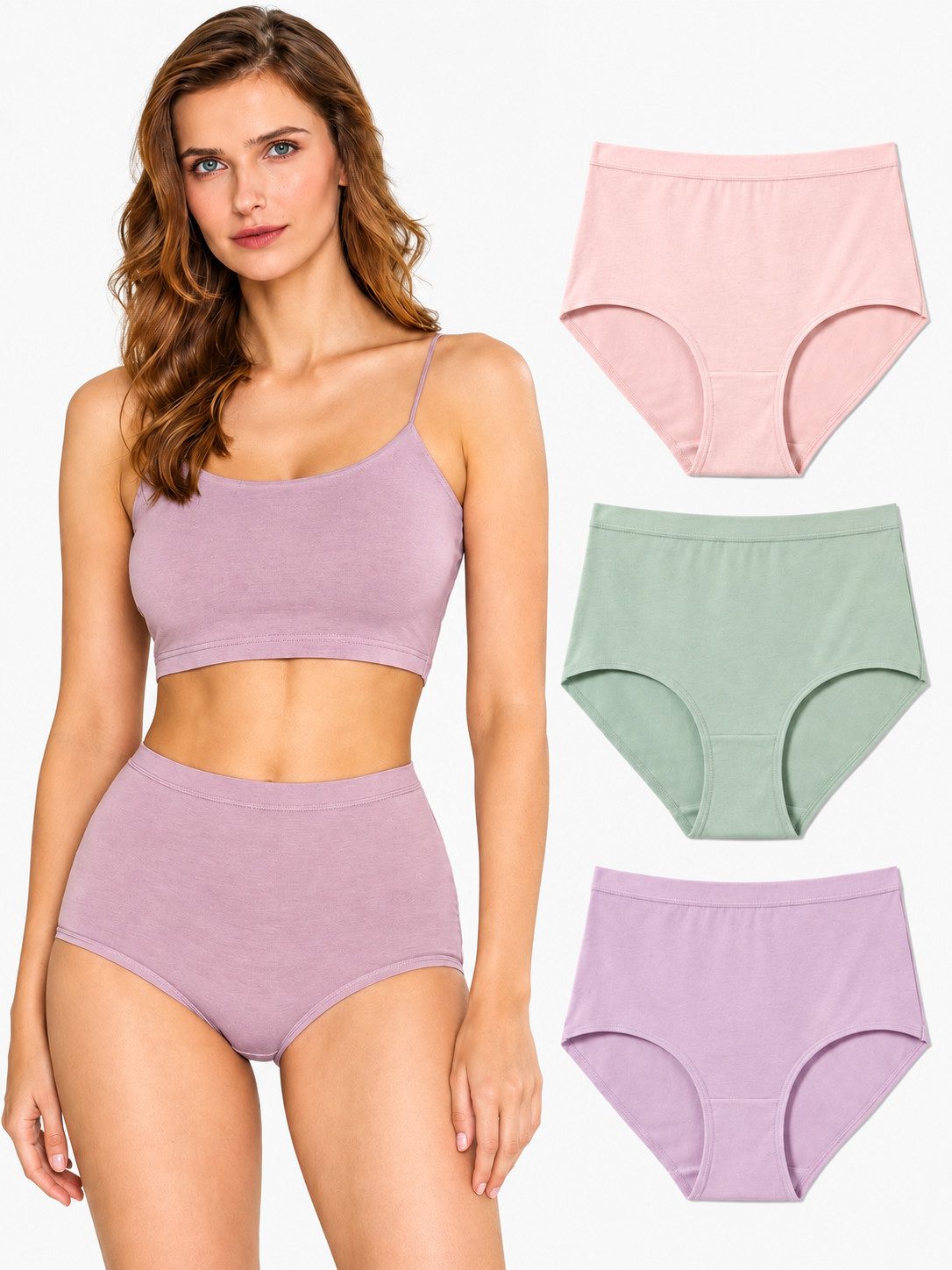 DDOnlineShop Taillenslip Unterhosen Baumwolle Slips 6er-Set (Spar-Set, 6-St., 6er-Pack) aus elastischer Baumwolle Premium Qualität