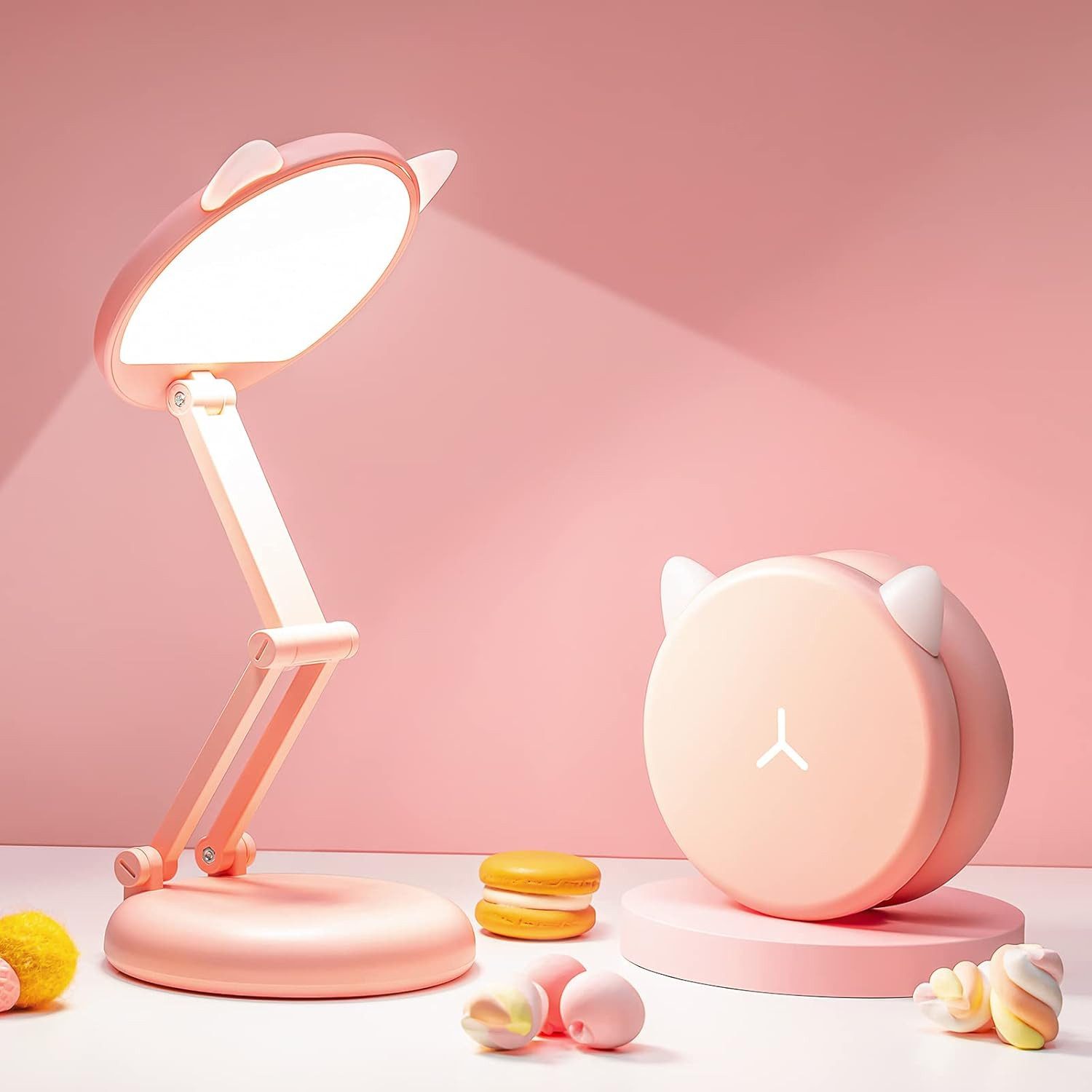 Vivitar LED Schreibtischlampe 3600-mAh Wiederaufladbare, 3600-mAh Tischlampe, klappbar, 300 Lumen, 4000 K natürliches Licht, Tageslichtweiß, 10 Helligkeitsstufen, Touch-Dimmer, Speicherfunktion, augenschonendem