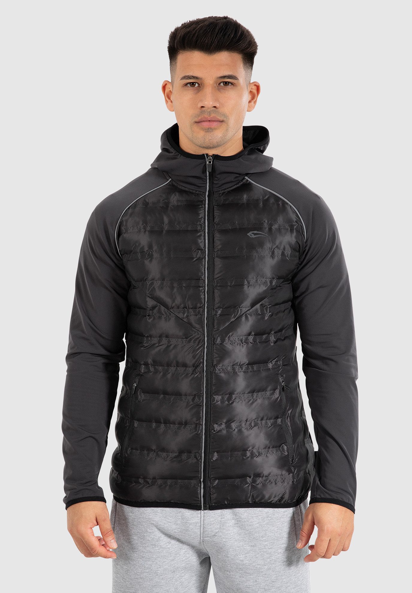 Smilodox Outdoorjacke Matteo, Trainingsjacke mit Kapuze Langarm Windbreaker mit Taschen Slim Fit Laufjacke Activewear Winddicht Atmungsaktiv Fitness Sport
