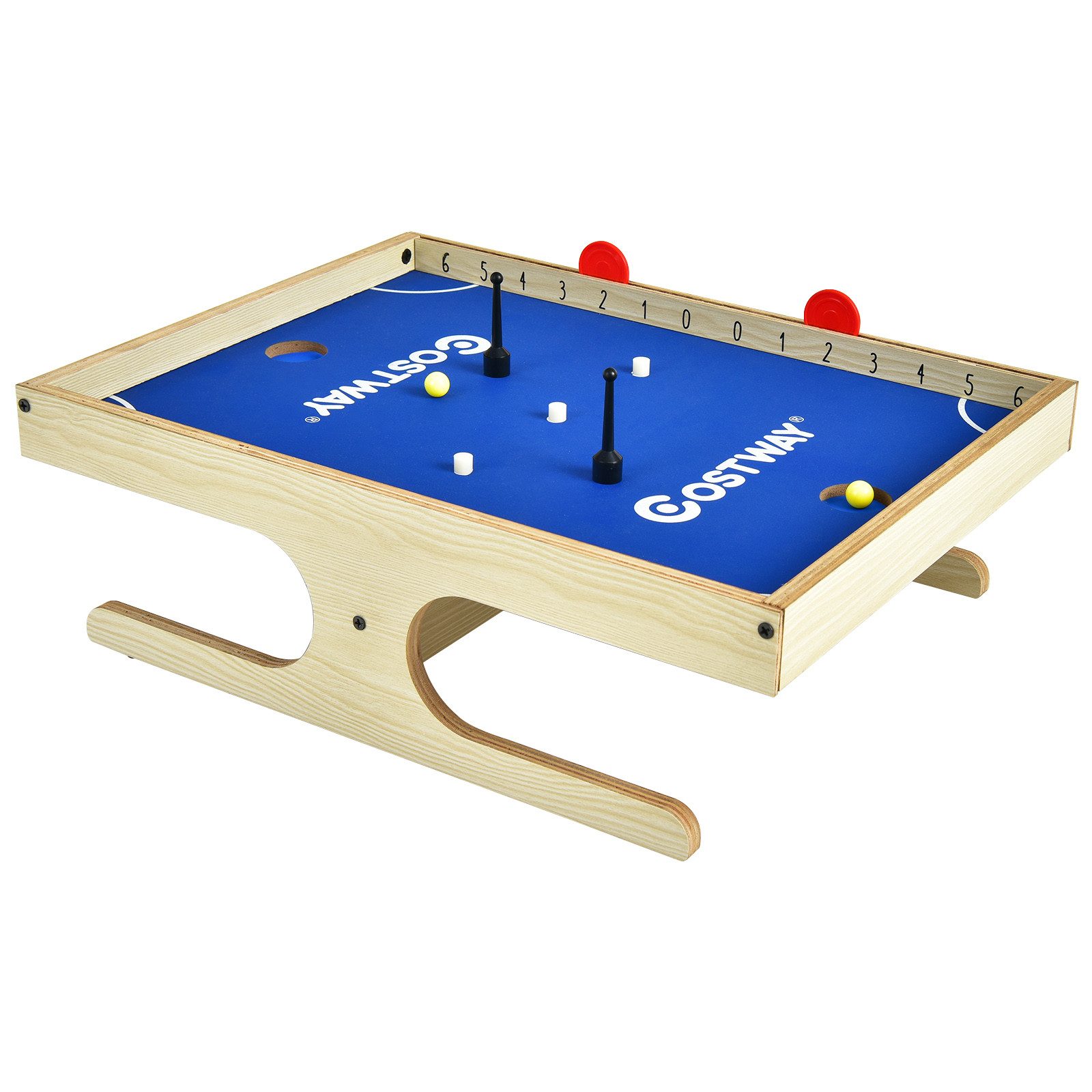 COSTWAY Spiel Schachspiel, Spieltisch, mit 2 Bällen & 2 magnetischen Griffen