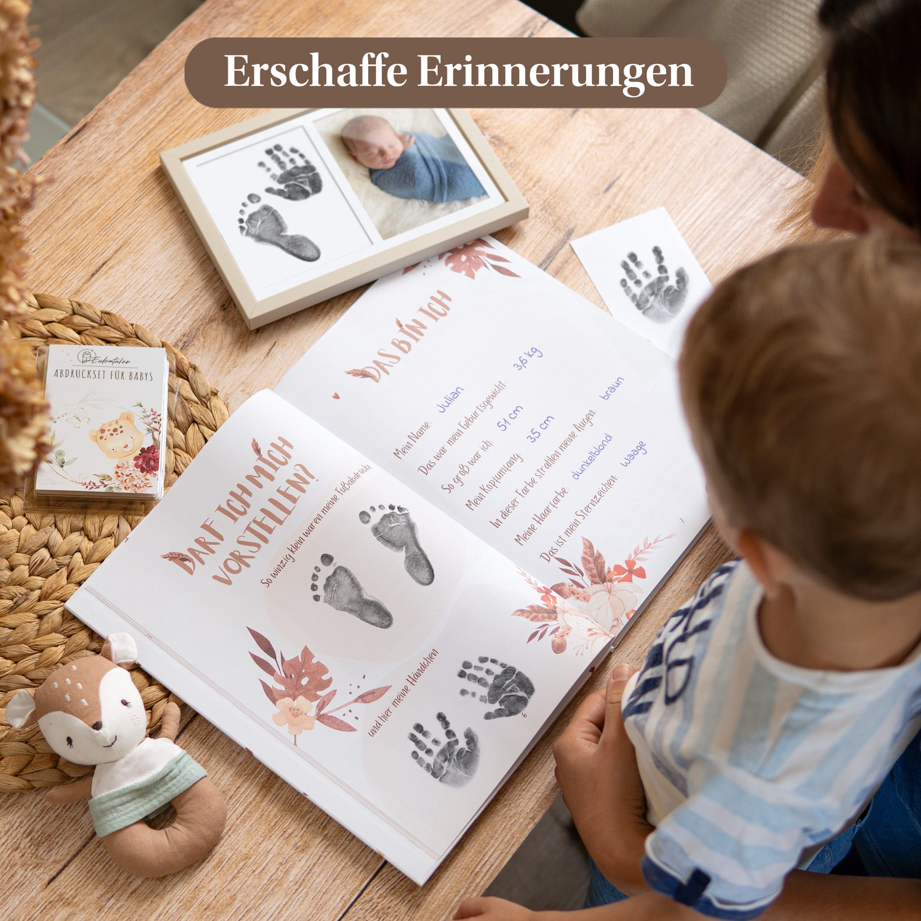 Eulentaler Einzelrahmen I Das Baby Abdruck Set XL (1 Set kostenlos) I, (3er günstig online kaufen