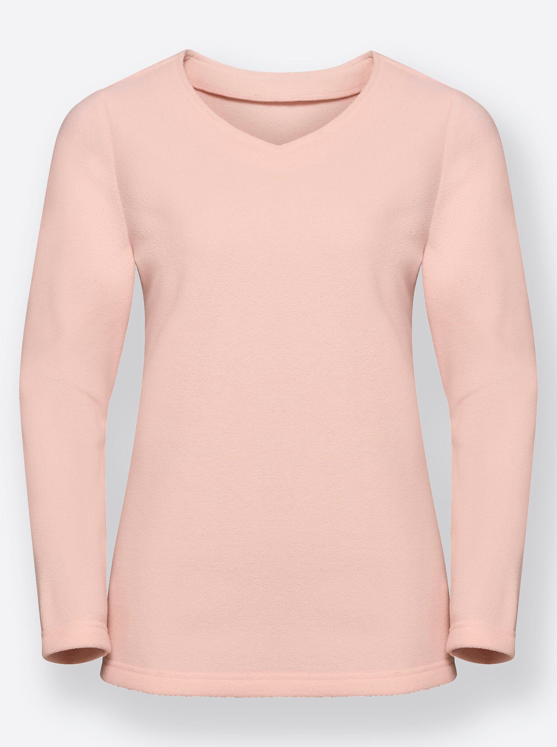 Sieh an! Fleeceshirt Fleece-Shirt Langarm Länge ca. 66 cm