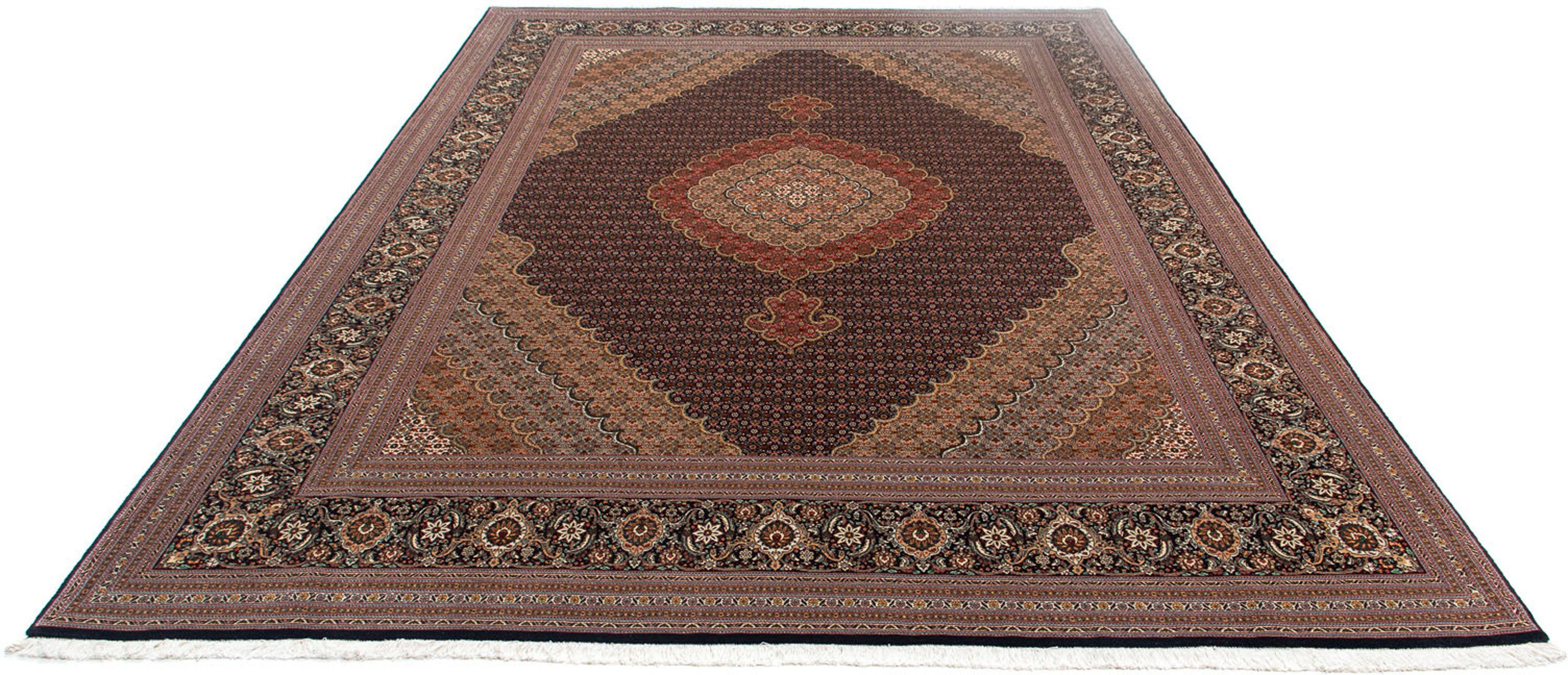 Orientteppich Perser - Täbriz - 370 x 250 cm - braun, morgenland, rechteckig, Höhe: 10 mm, Wohnzimmer, Handgeknüpft, Einzelstück mit Zertifikat