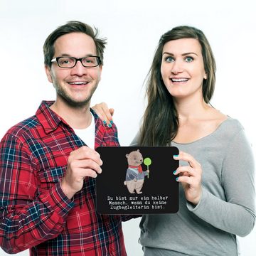 Mr. & Mrs. Panda Mauspad Zugbegleiterin Herz - Schwarz - Geschenk, Computer zubehör, Mitarbeit (1-St), Ergonomisch geformt