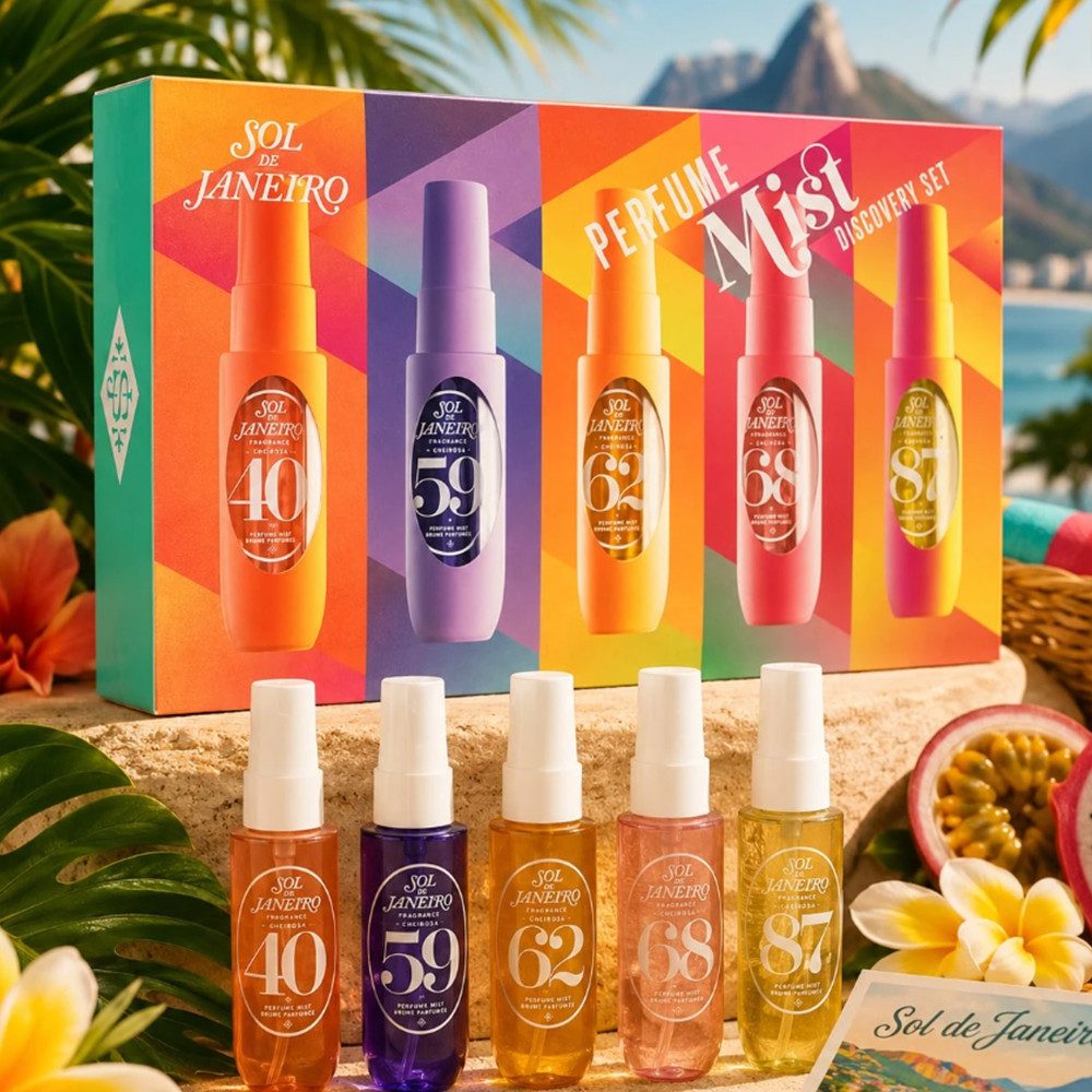 Sol de Janeiro Pflege-Geschenkset Sol de Janeiro Cheirosa Perfume Mist Discovery Set – 5 x 30 ml, 5-tlg., Limited Edition 5 Düfte Vegan Cruelty-Free Reisegrösse