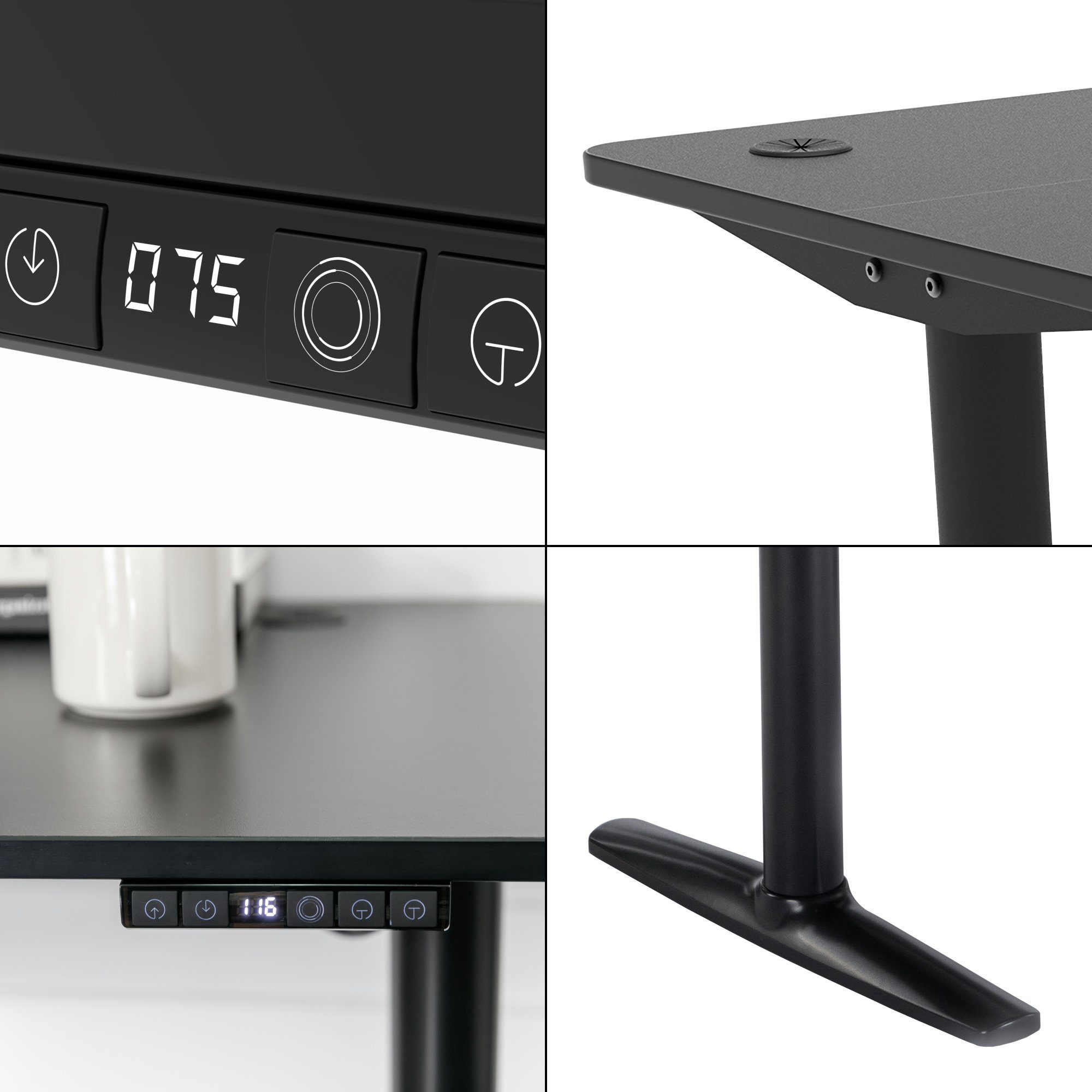 Schwarz Höhenverstellbarer »Arogno« 120 Schreibtisch, x pro.tec cm 60 Tisch