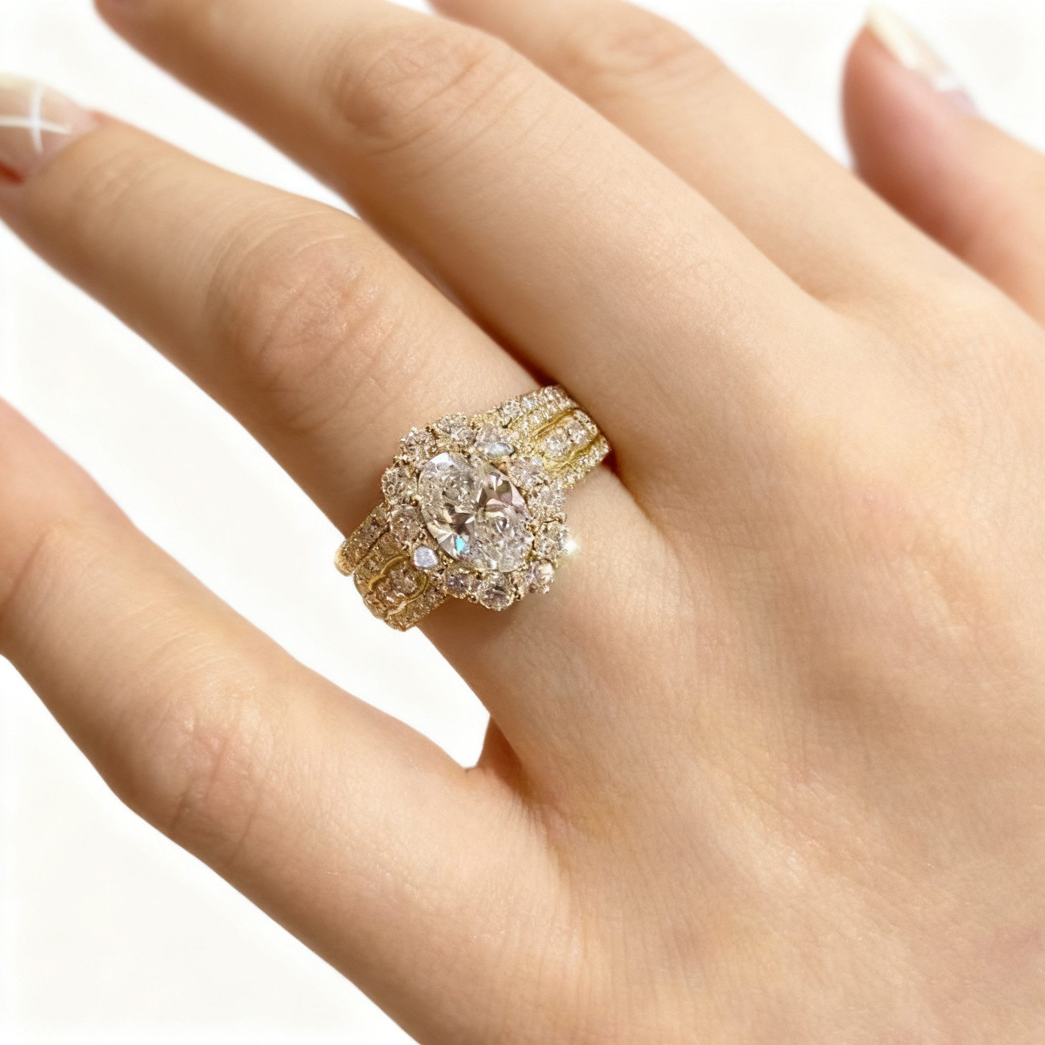 Jumpeak Diamantring Ring Gold Damen 585 Echtgold, Eheringe, Diamantring, Geschenk für Frau, 1 karat, Labordiamant, Verlobungsringe Frau, Promise Ring, D VVS2 2E – Bild 4 von 5