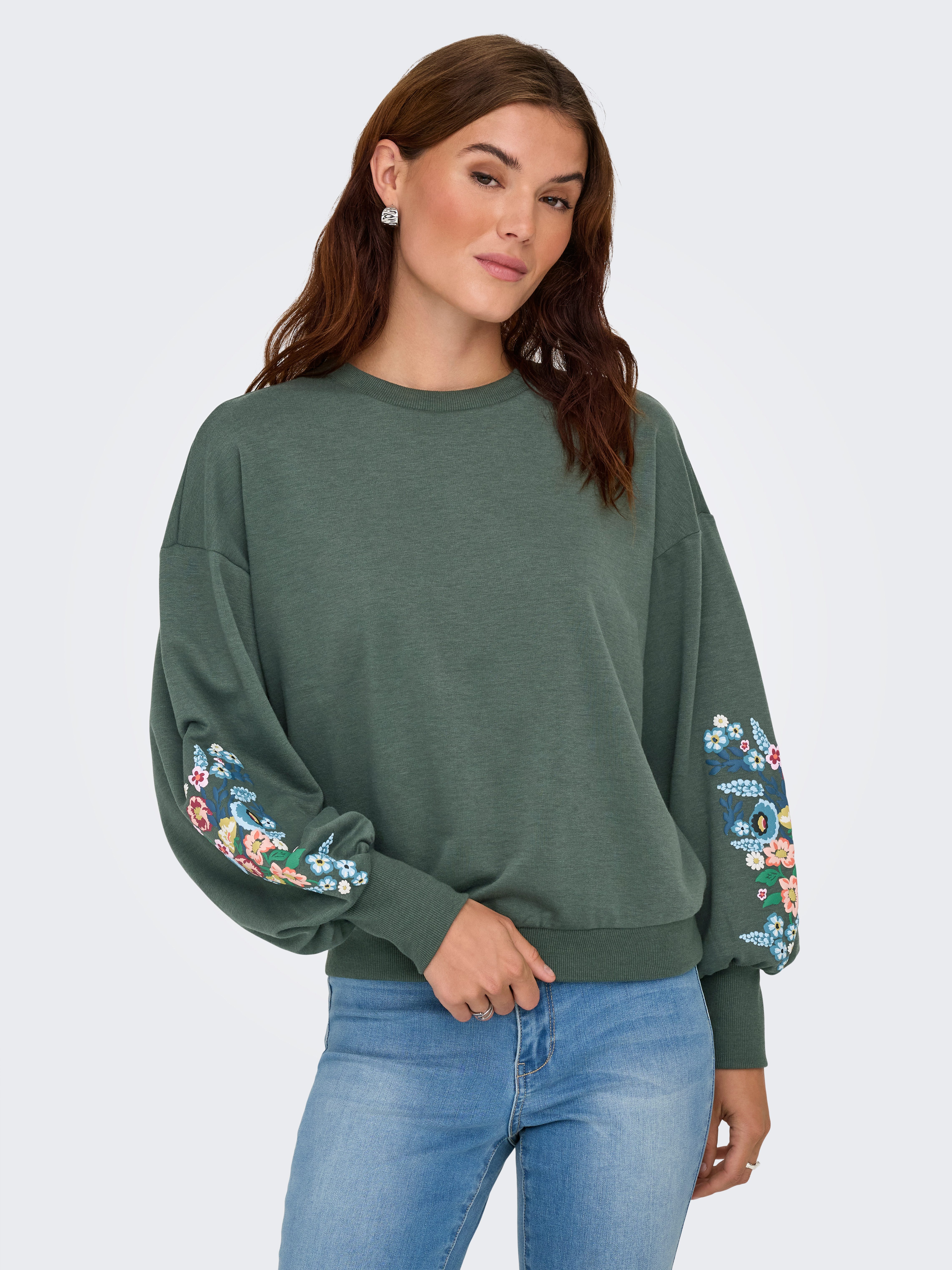 ONLY Sweatshirt ONLBROOKE L/S O-NECK FLOWER günstig online kaufen