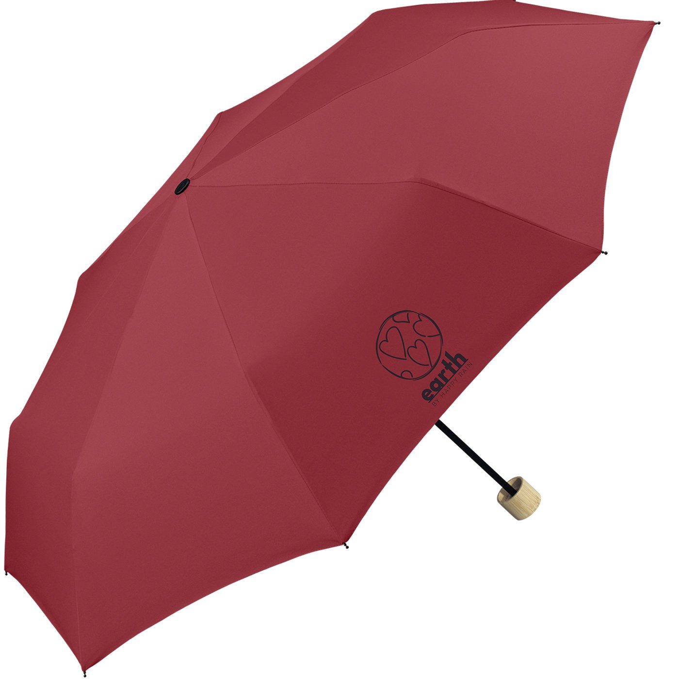 stabiler HAPPY RAIN für Super-Mini-Schirm, die Taschenregenschirm etwas gut tun Earth geschützt Umwelt rot nachhaltiger -