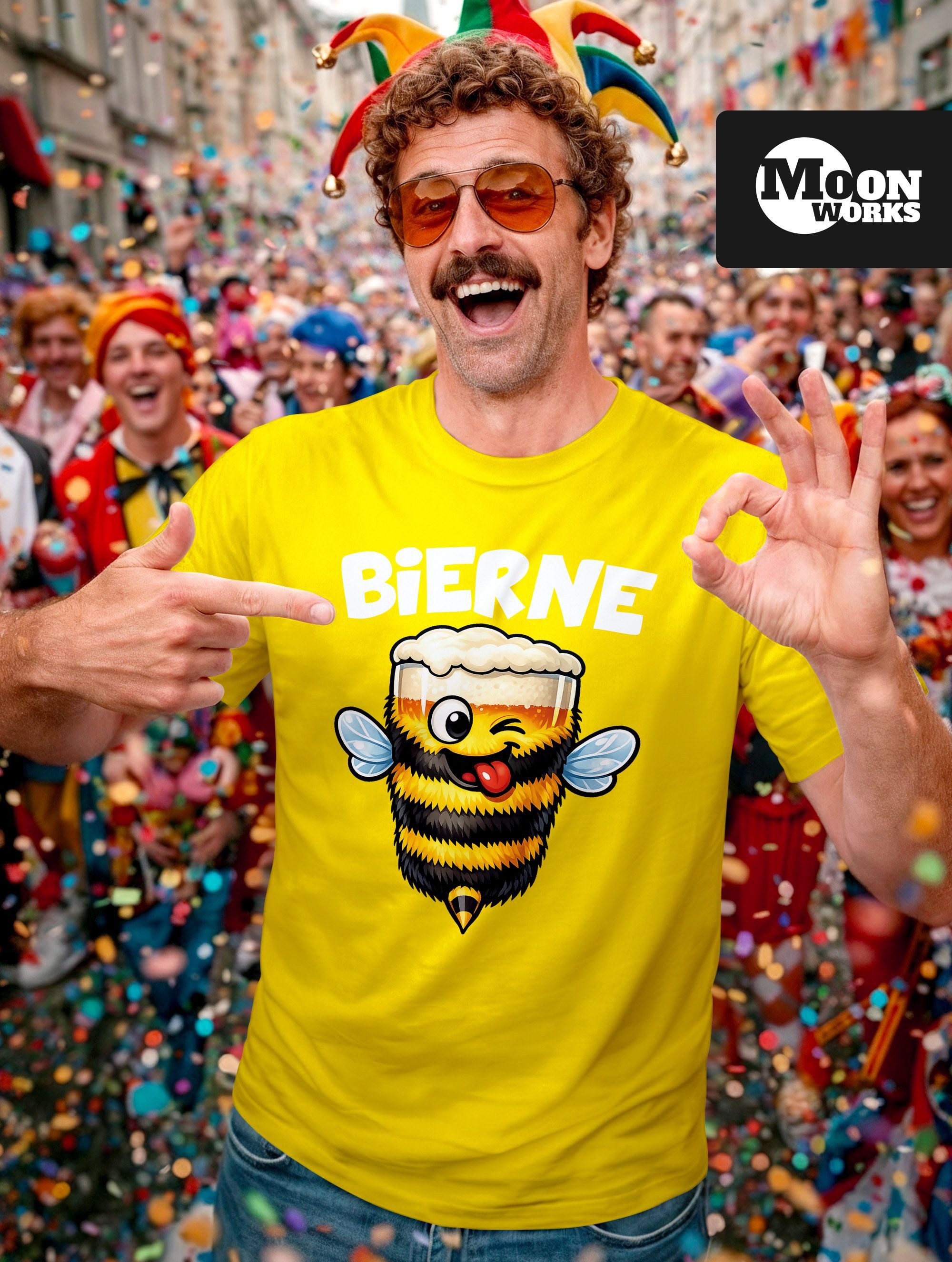 MoonWorks Print-Shirt Herren T-Shirt Fasching Karneval, Bierne Bier, Kostüm günstig online kaufen