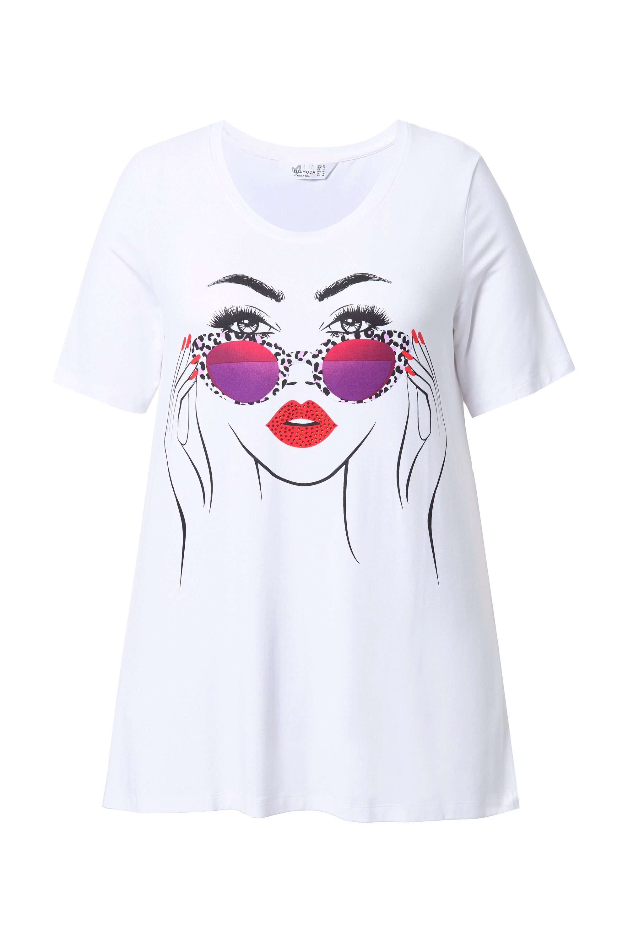 MIAMODA T-Shirt T-Shirt A-Linie Model-Motiv Glitzersteinchen günstig online kaufen