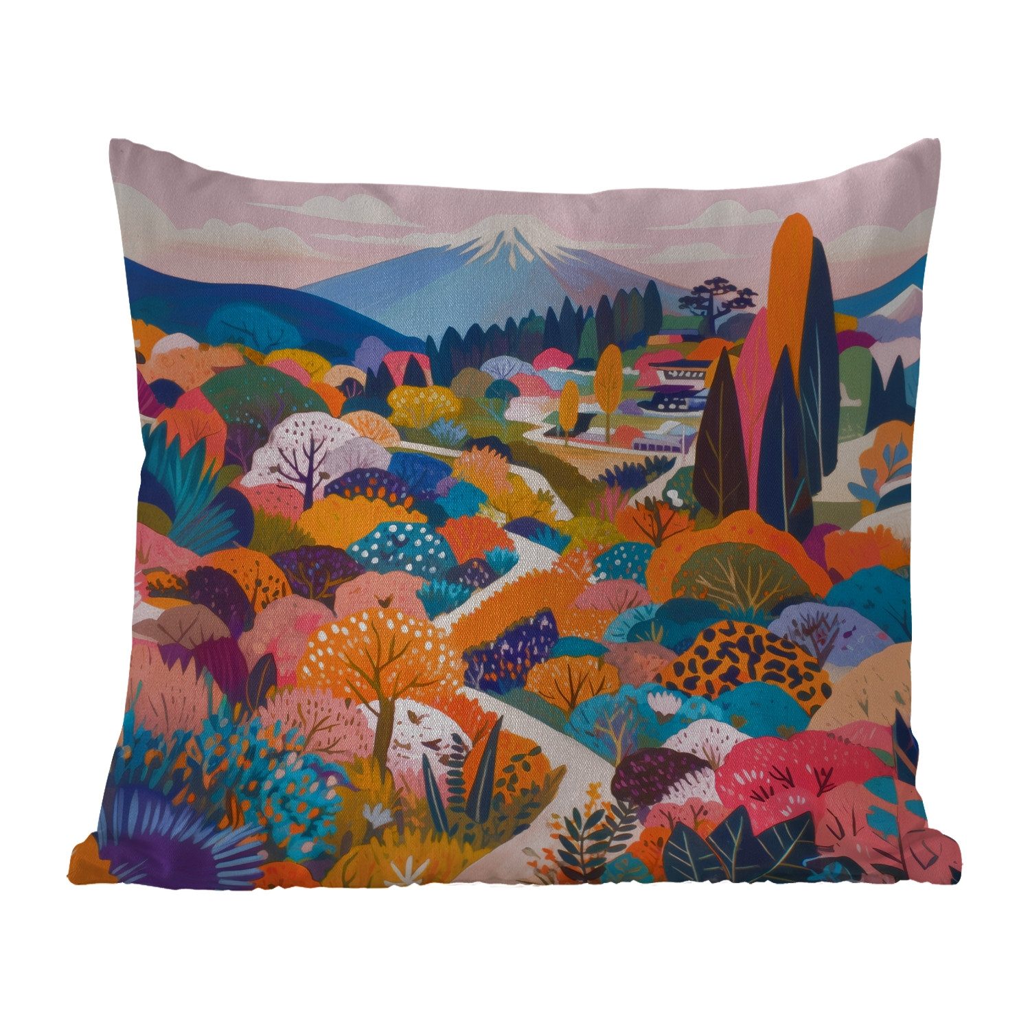 MuchoWow Dekokissen Weißer Berggipfel - Modern