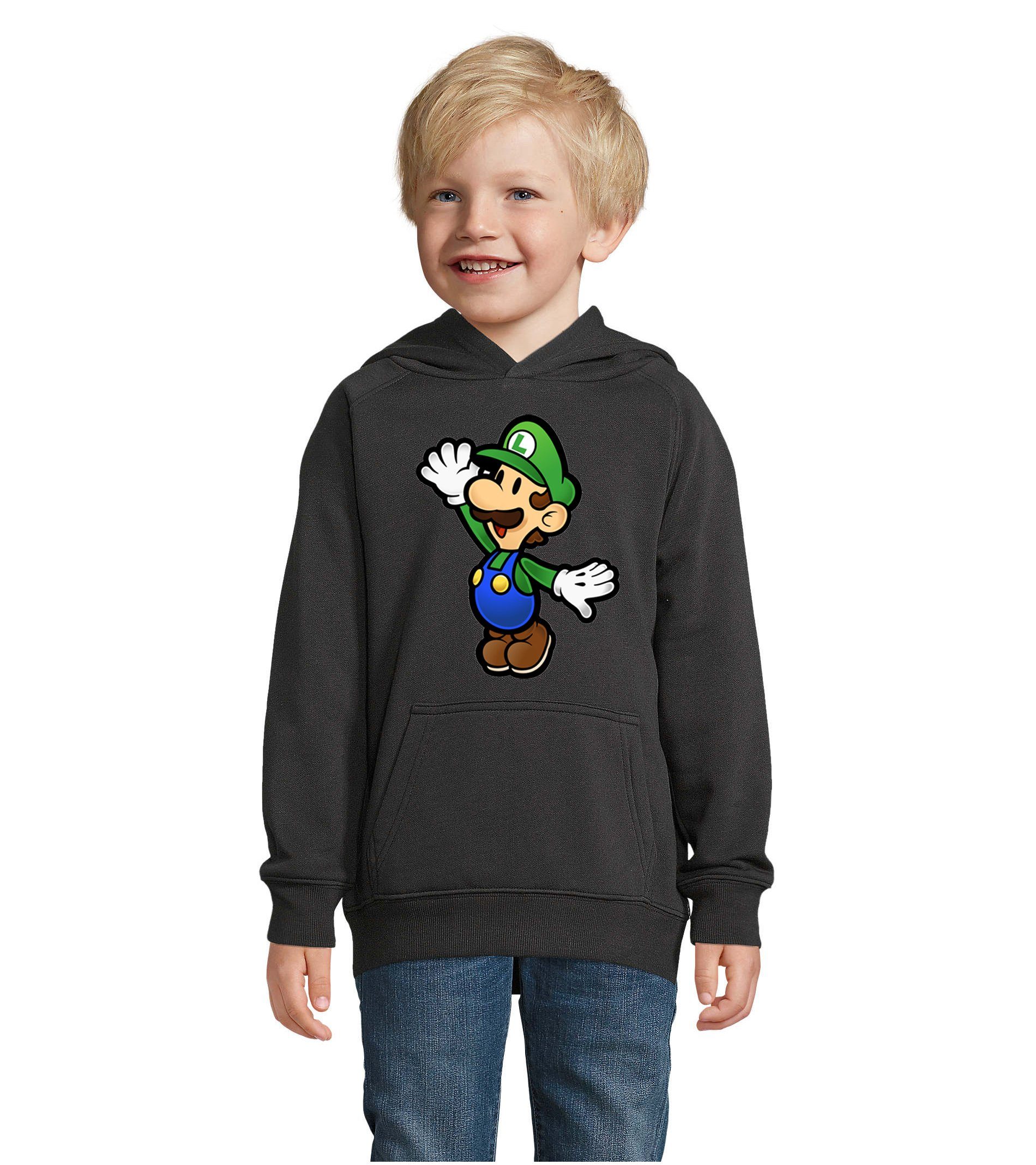 Blondie & Brownie Hoodie Kinder Jungen & Mädchen Luigi Super Retro Konsole Mario Peach Yoshi mit Kapuze