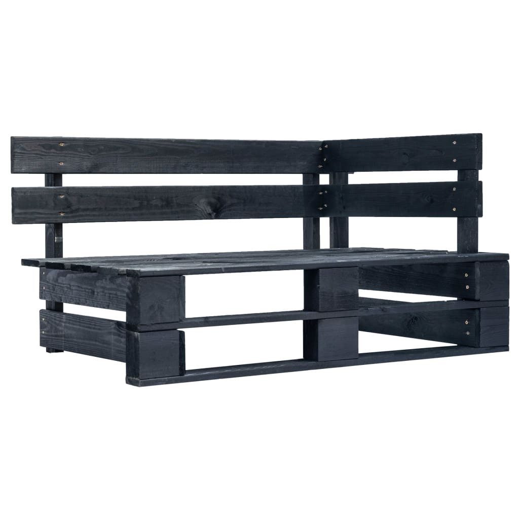 DOTMALL Eckbank Outdoor-Eckbank Paletten Holz Schwarz günstig online kaufen