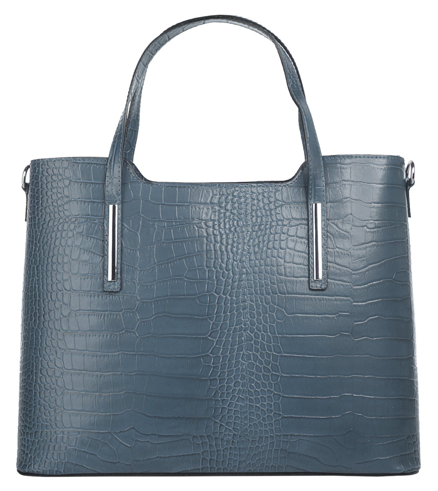 Cluty Henkeltasche, blau Made Italy echt Leder, in