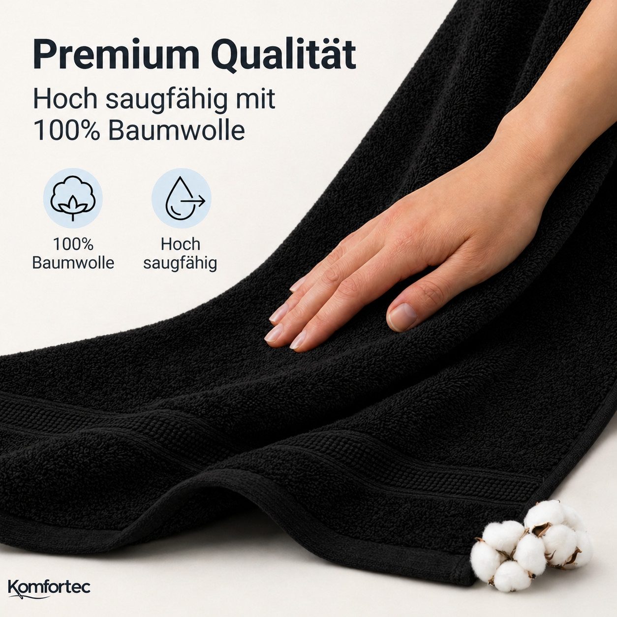 Komfortec Gästehandtücher Set aus 100% Baumwolle, (12-St) – Bild 2 von 5