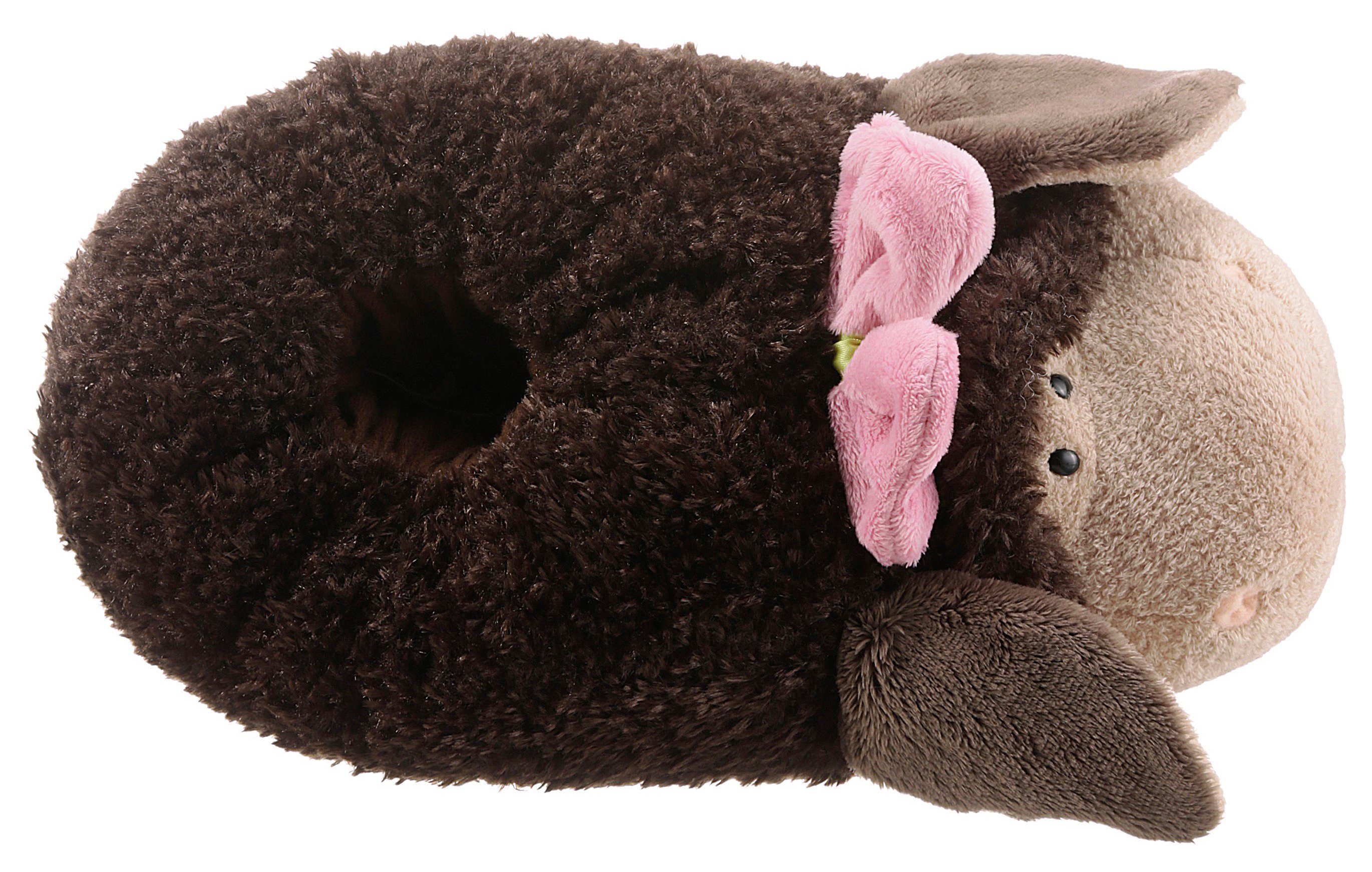 Nici JOLLY Coco Schaf Plüsch Hausschuhe Pantoffel mit Schaf Motiv und hübscher Schleife