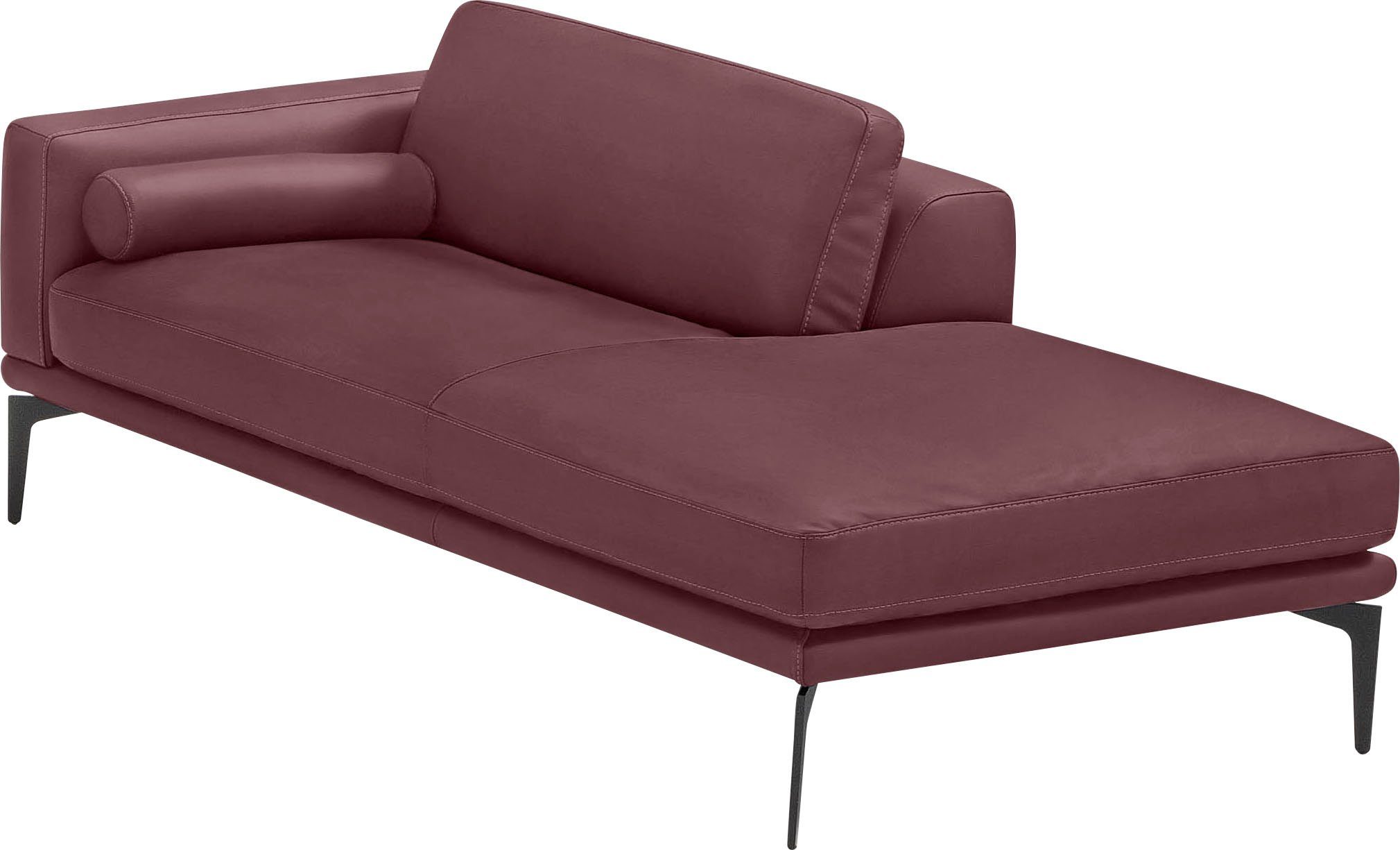 Egoitaliano Ottomane Masu, Design trifft super Sitzkomfort, mit toller Detailverarbeitung, Rückenkissen und Armteilrolle für mehr Komfort, mit Metallfüßen