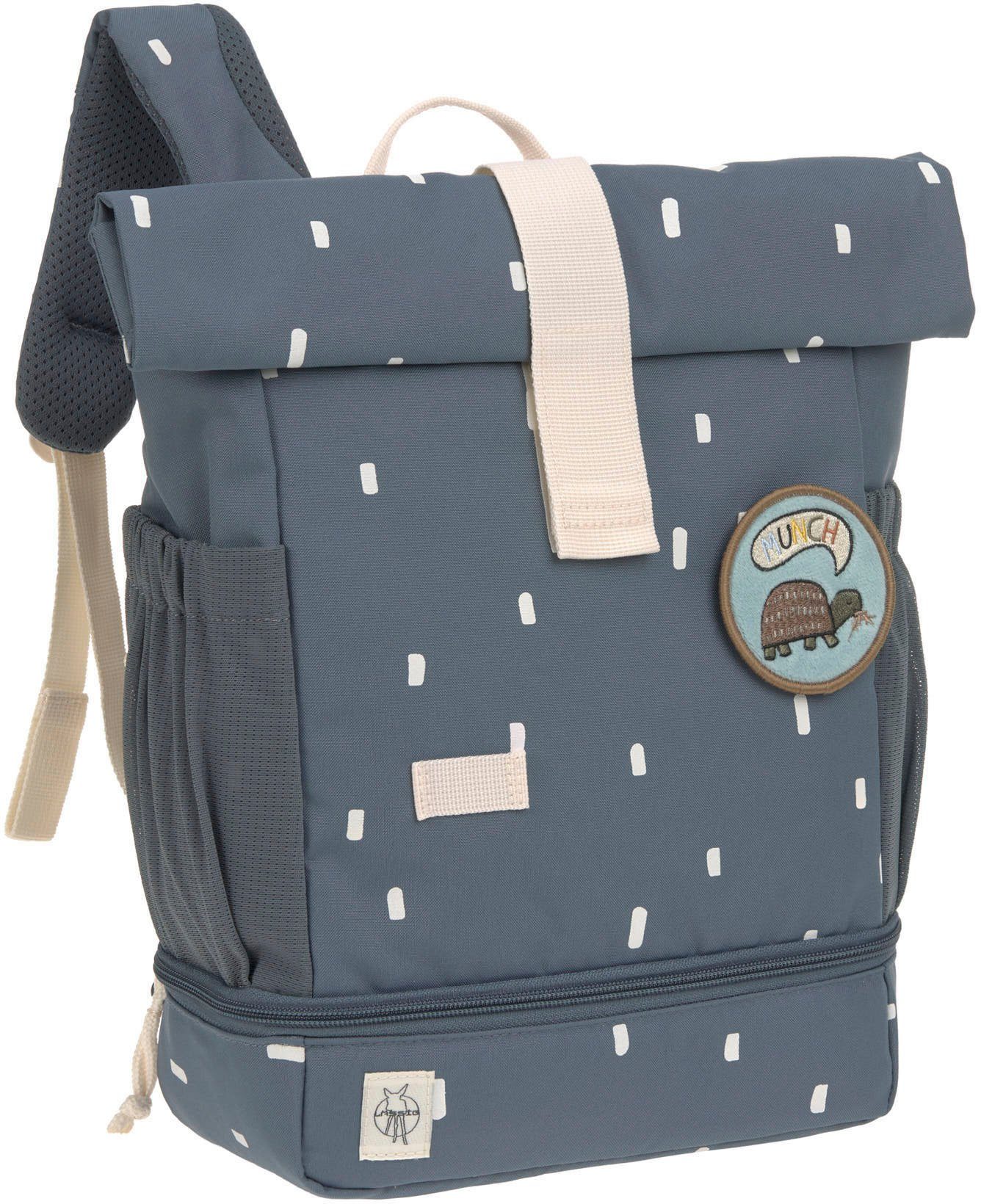 LÄSSIG Kinderrucksack Happy Prints, Mini Rolltop, Midnight Blue